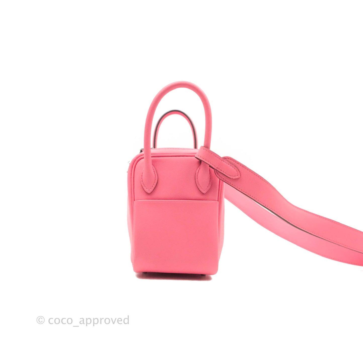 Hermès Mini Lindy 20 Rose Ete Swift Palladium Hardware