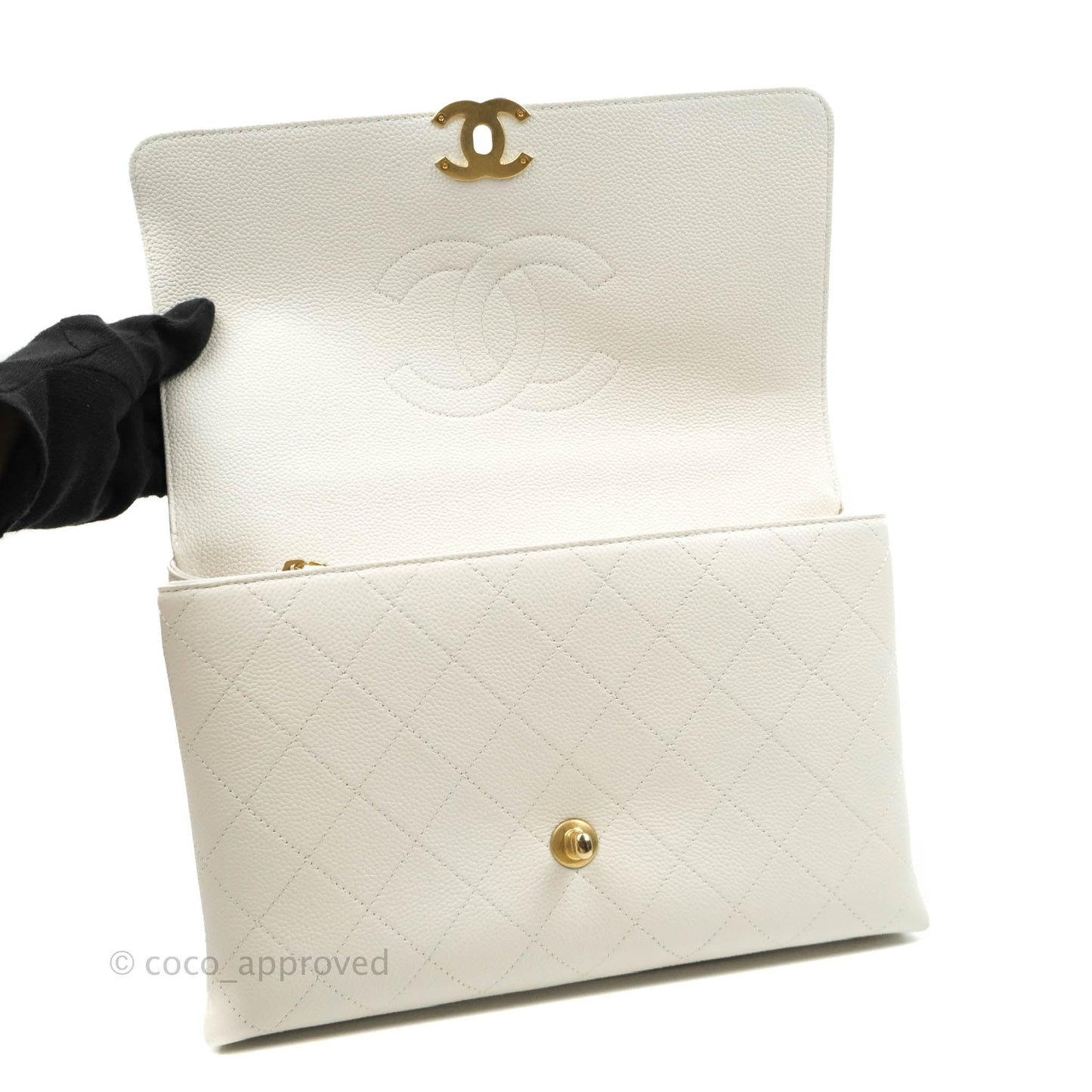 Chanel Medium Chic Affinity Grained Calfskin White Gold Hardware