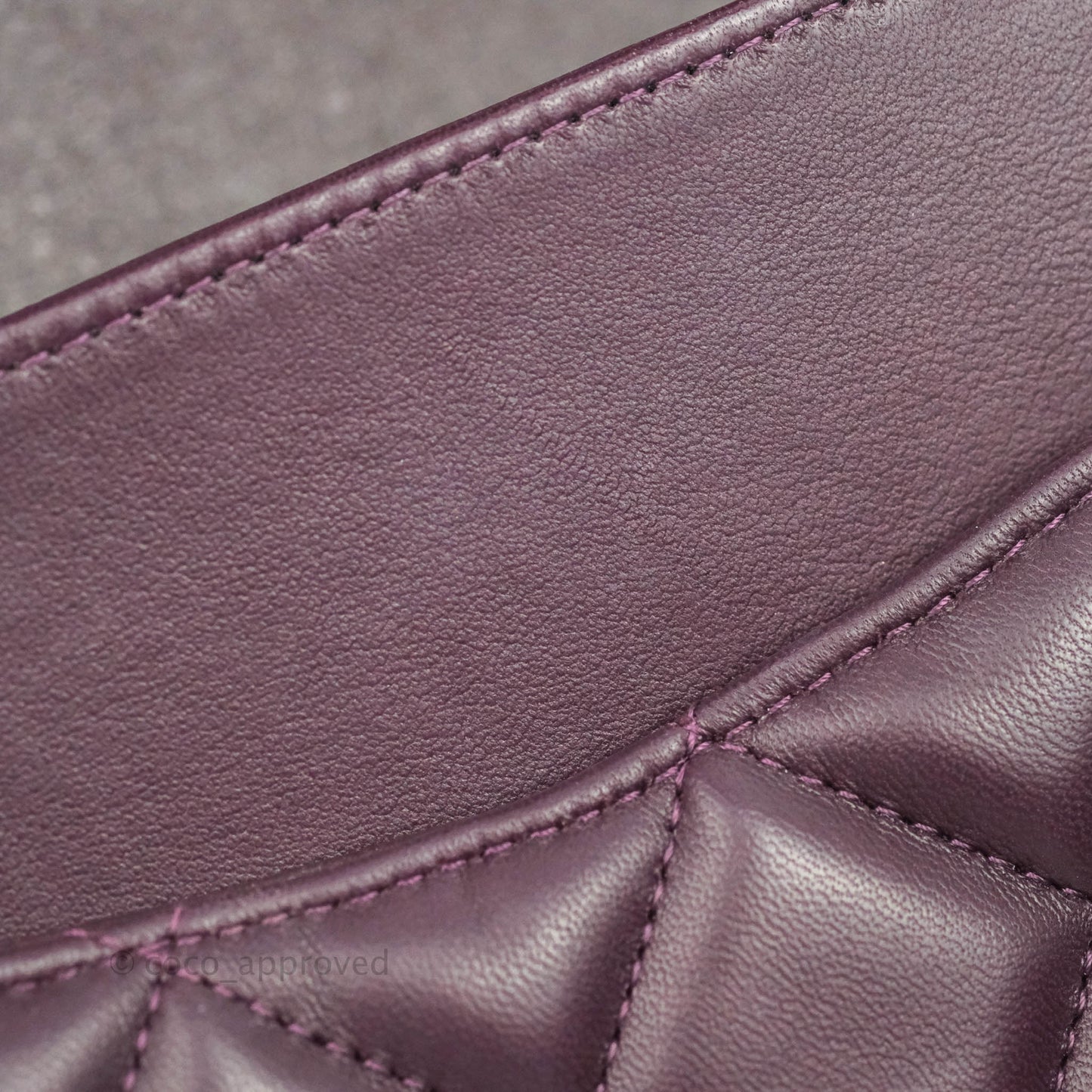 Chanel Quilted Jumbo Double Flap Plum Lambskin Gun Metal
