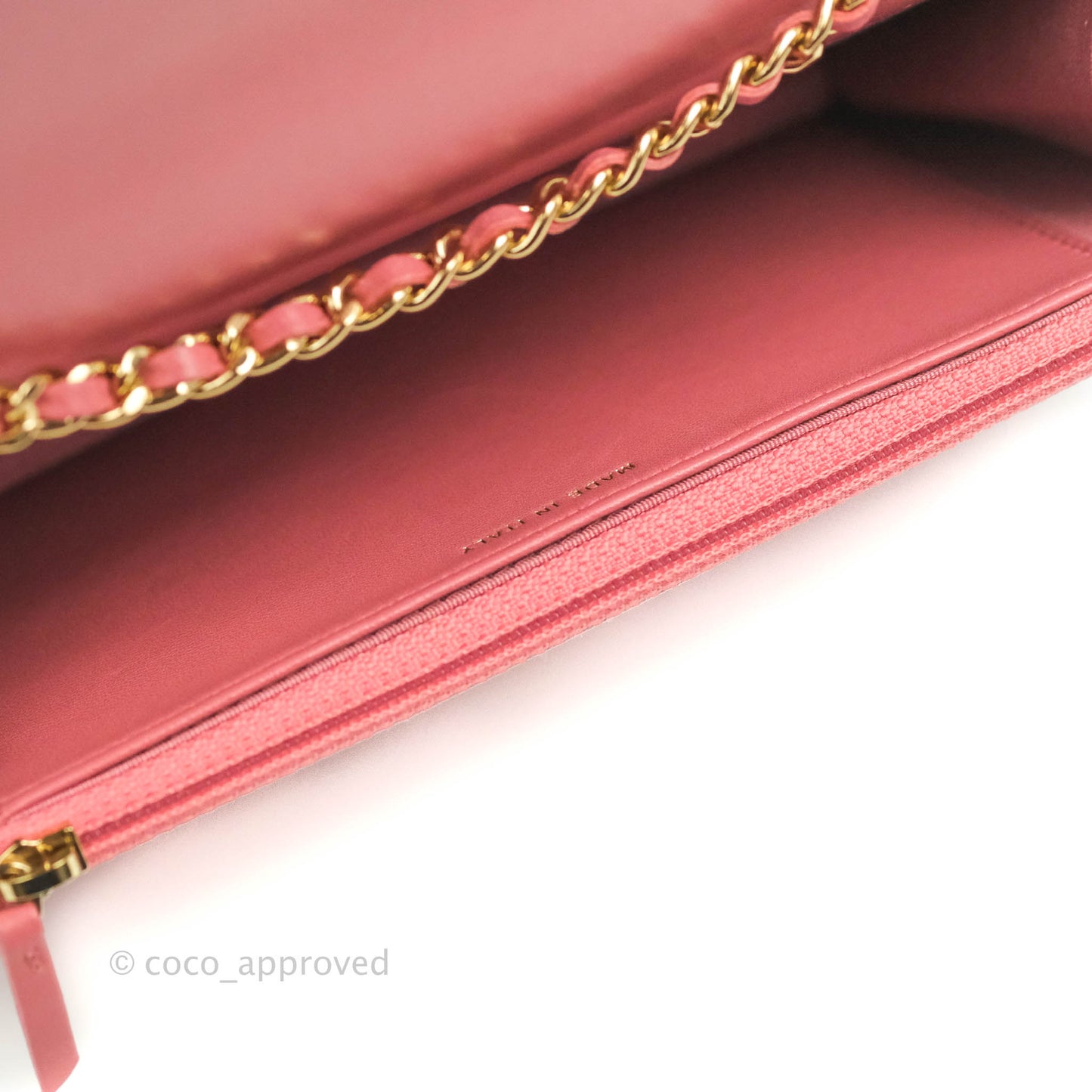 Chanel Trendy CC WOC Wallet on Chain Chevron Pink Lambskin Gold Hardware