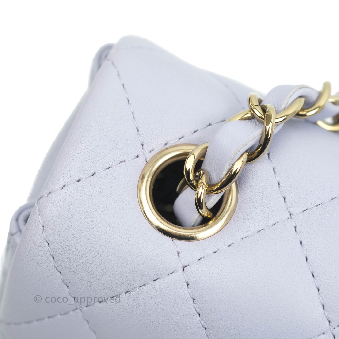 Chanel Quilted Mini Rectangular Lilac Lambskin Gold Hardware 21K