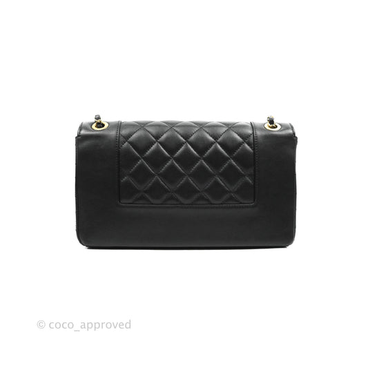 Chanel Mademoiselle Flap Bag Black Calfskin Gold Hardware