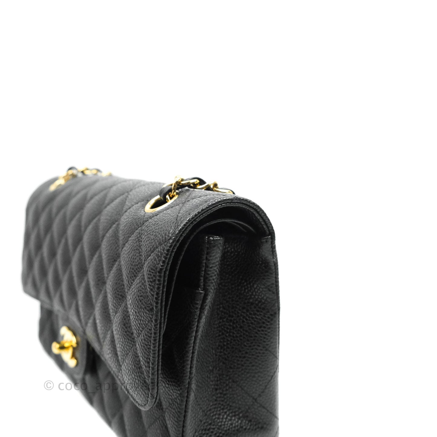 Chanel Classic M/L Medium Double Flap Black Caviar Gold Hardware