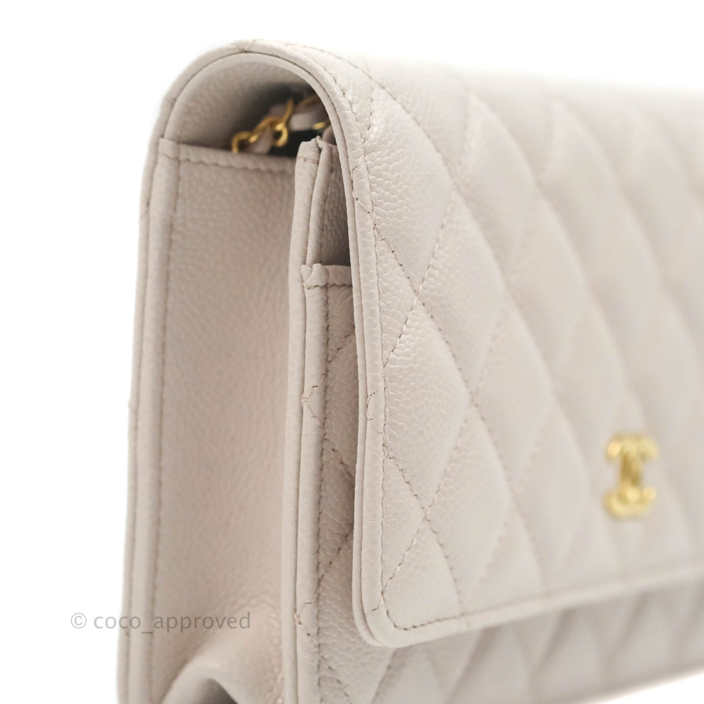 Chanel Quilted WOC Lilac Caviar CC Coco Chain Gold Hardware