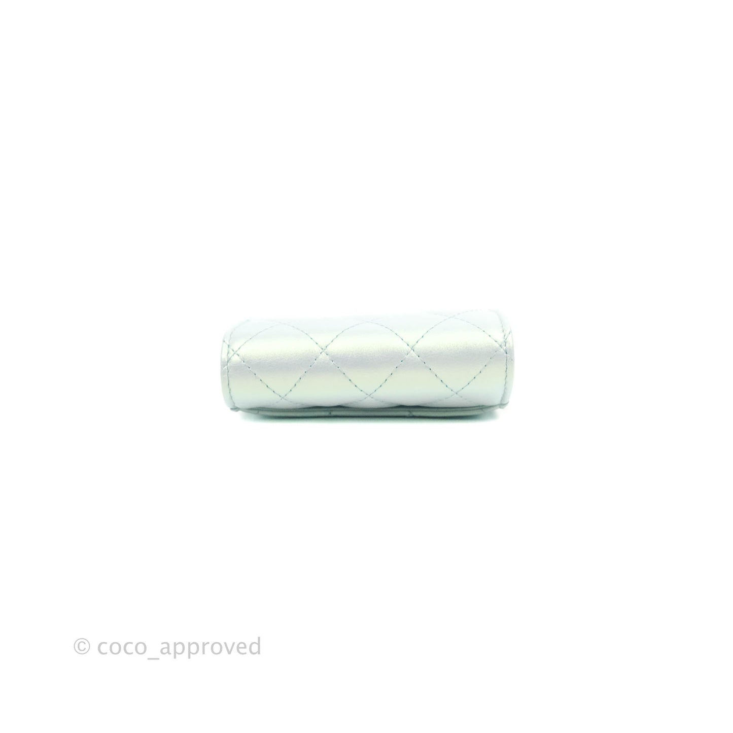 Chanel Classic Short Flap Wallet Iridescent Light Blue Calfskin Silver Hardware 21K