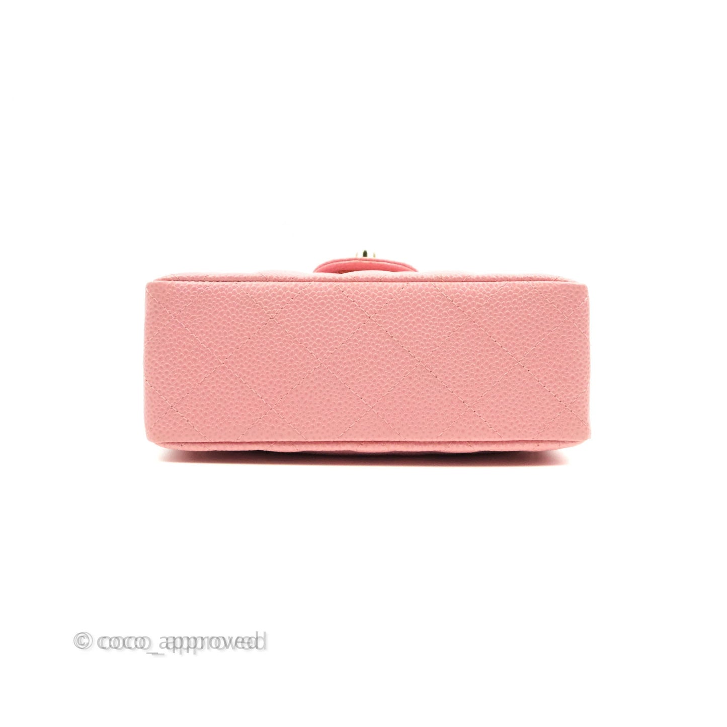 Chanel Vintage Quilted Mini Square Flap Pink Caviar 24K Gold Hardware