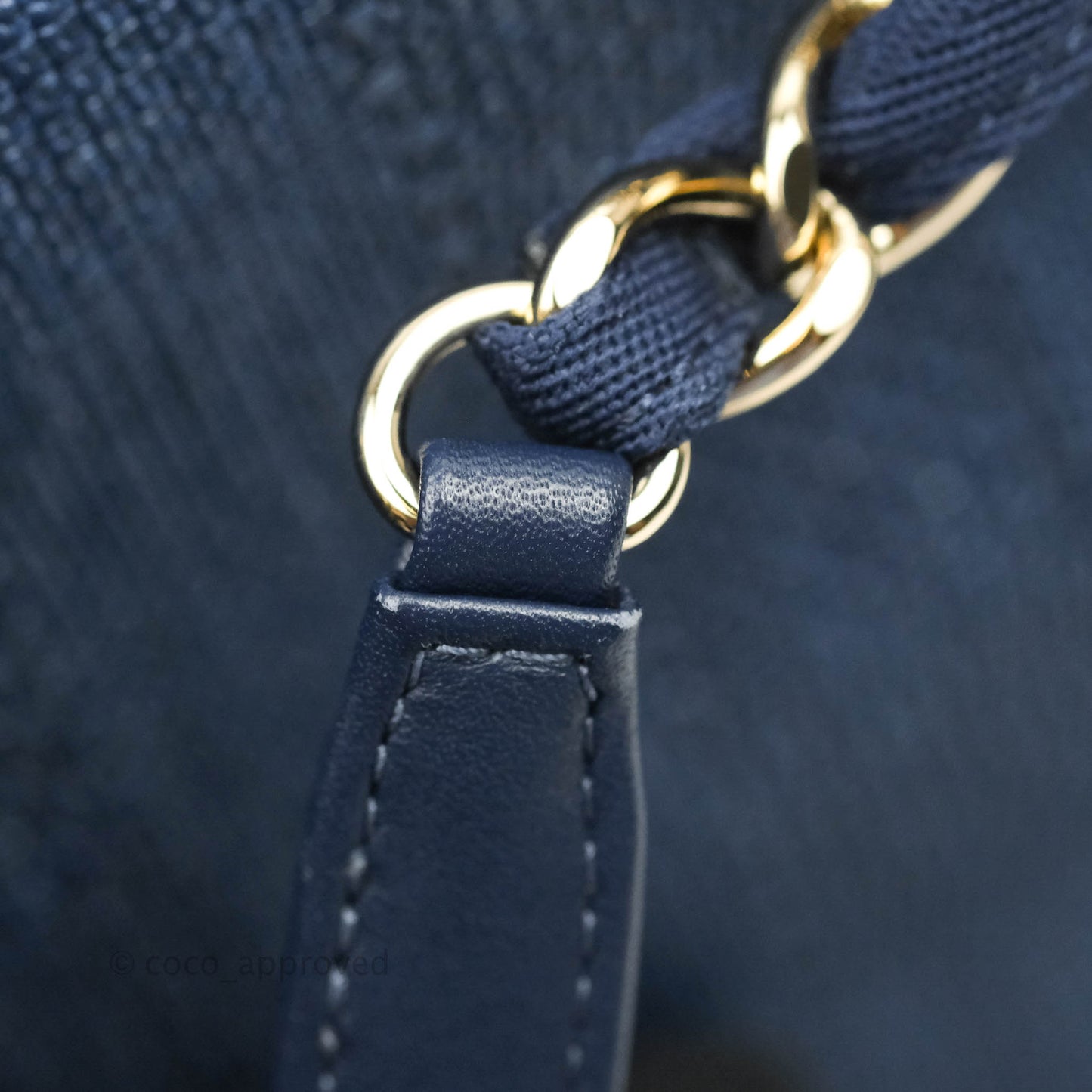 Chanel Large Deauville Navy Blue Canvas Gold Hardware