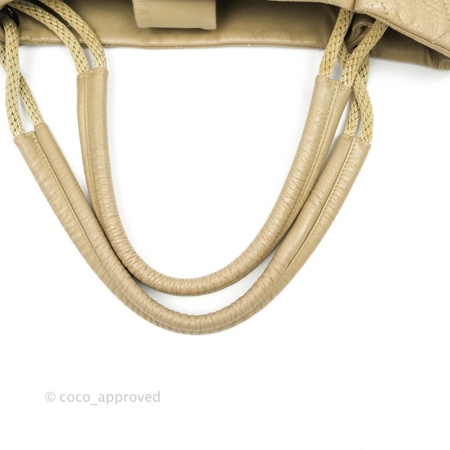 Chanel Yacht Expandable Shoulder Bag Beige Calfskin Tote