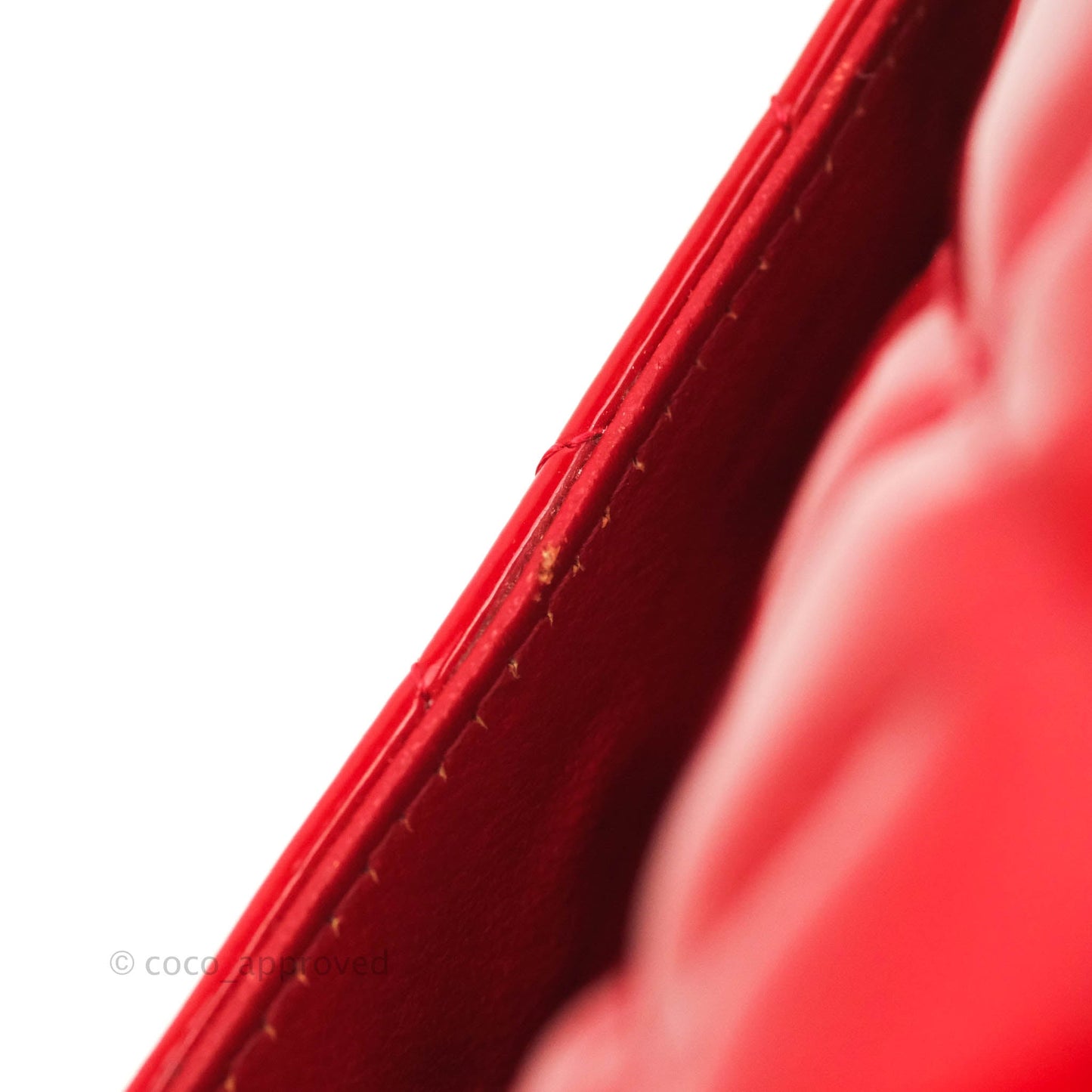 Chanel Quilted Jumbo Red Patent Silver Hardware 10C