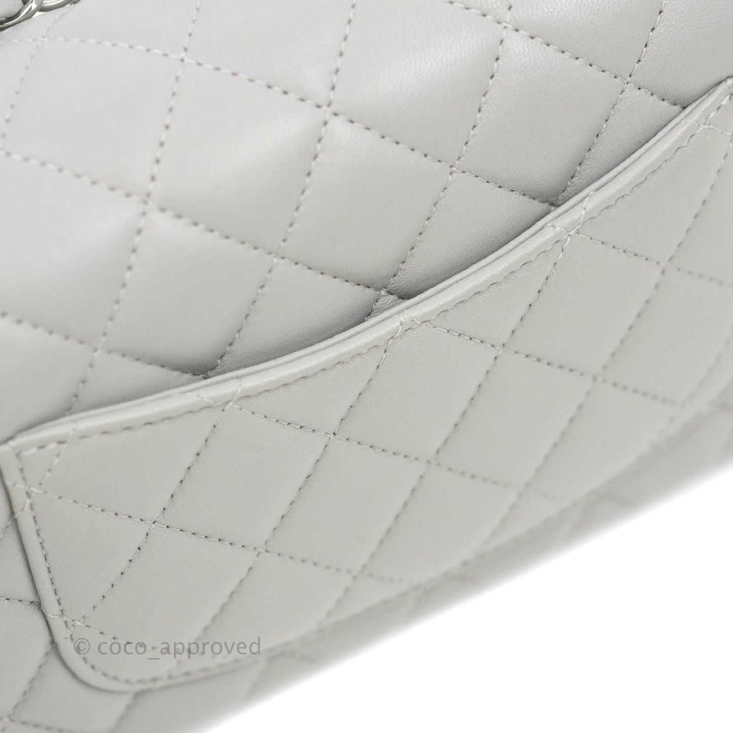 Chanel Quilted Mini Rectangular Grey Lambskin Silver Hardware 21B