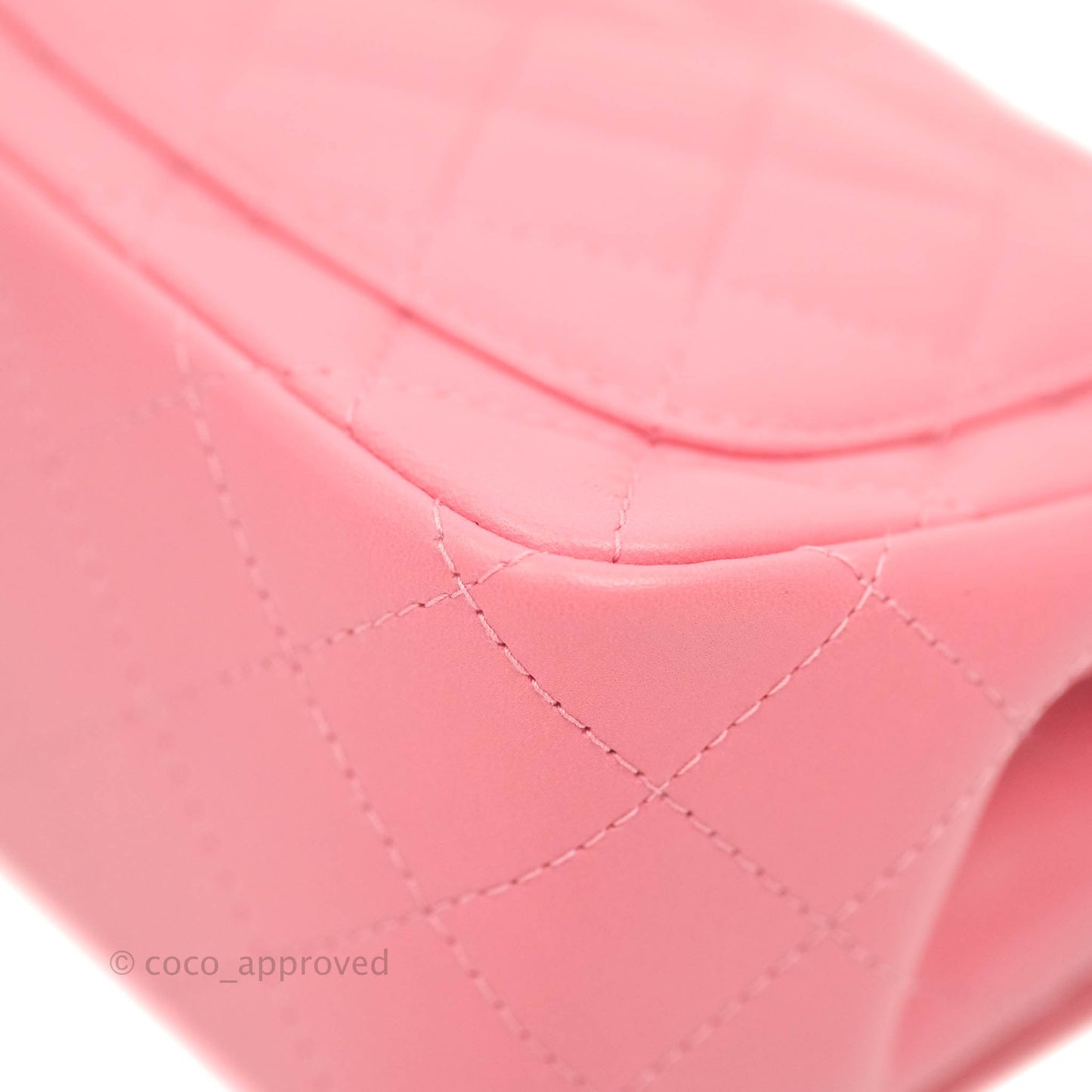 Chanel Quilted Mini Square Pink Lambskin Gold Hardware