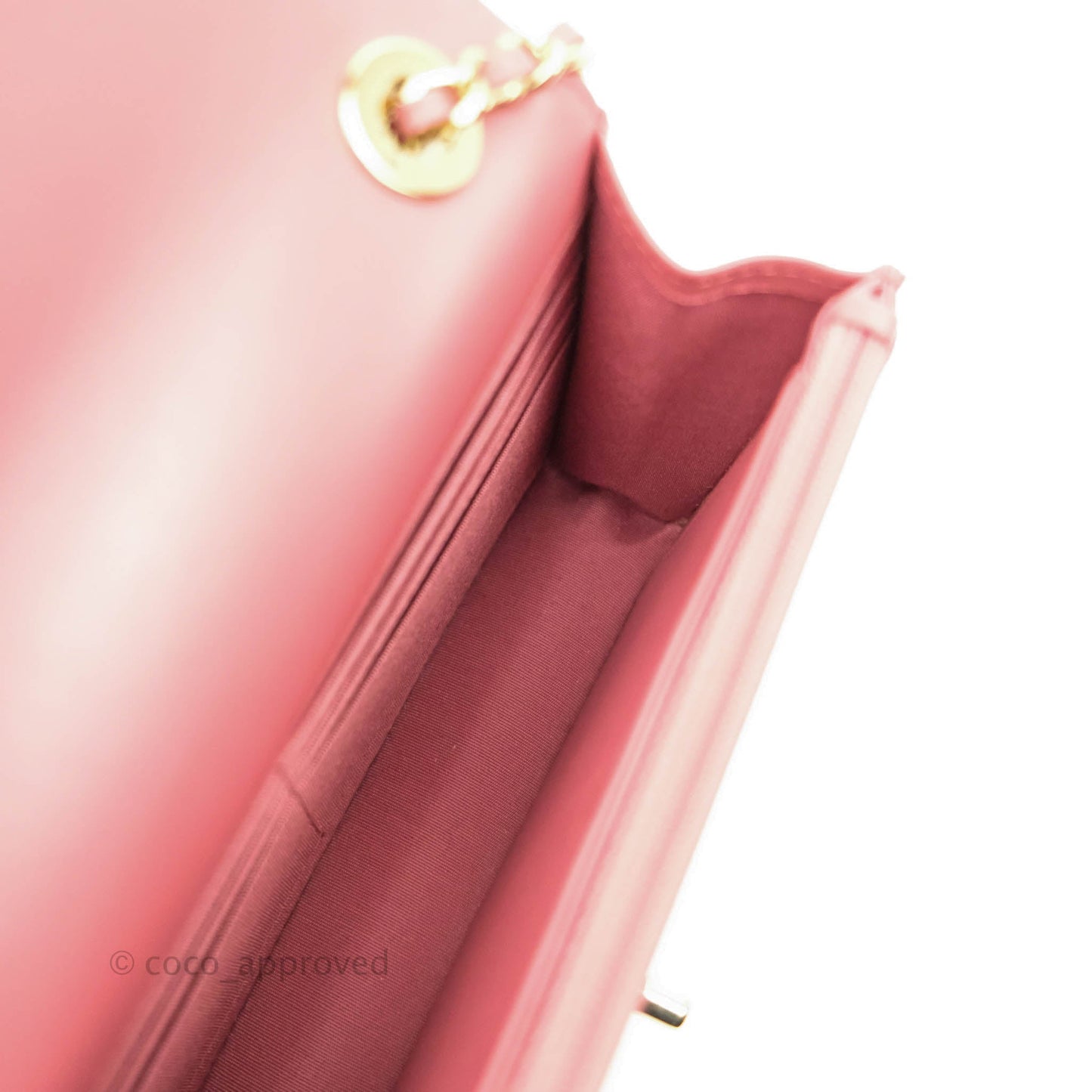 Chanel Trendy CC WOC Wallet on Chain Chevron Pink Lambskin Gold Hardware