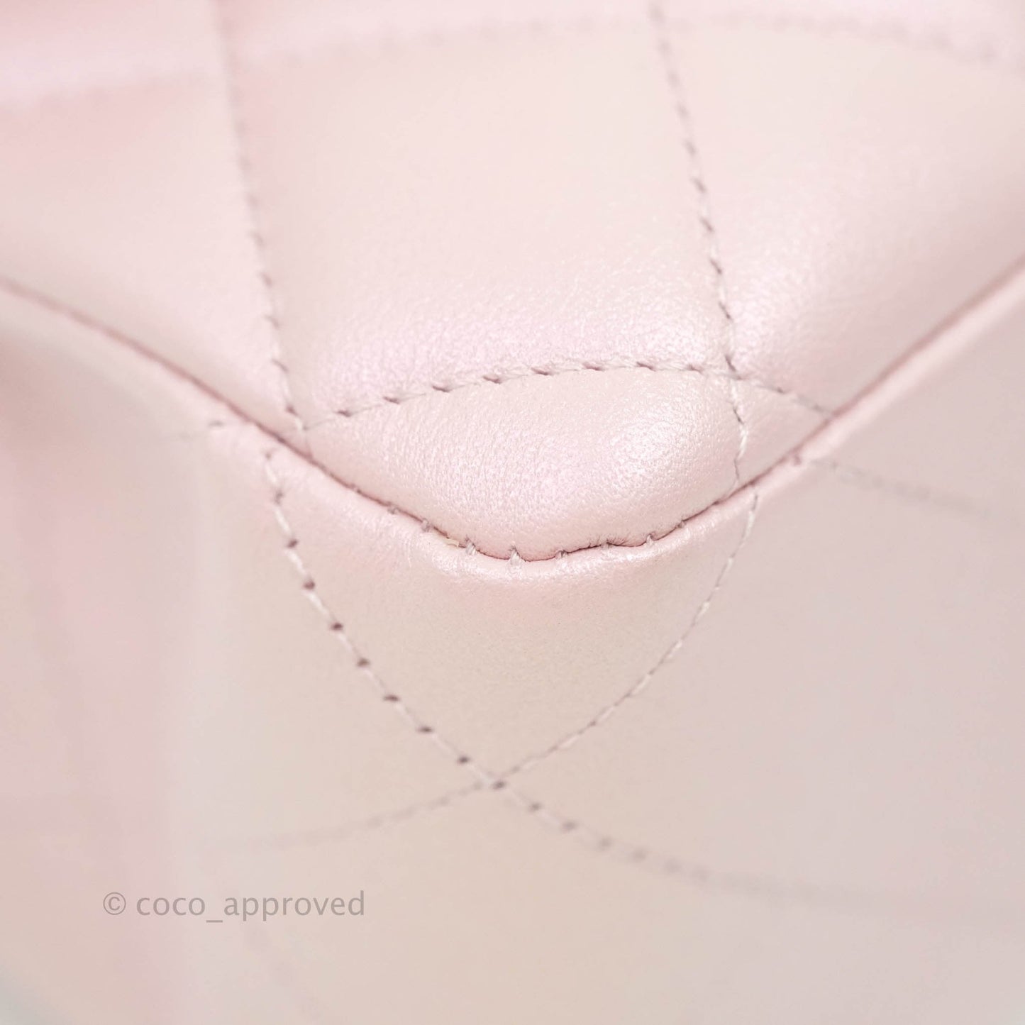 Chanel Quilted M/L Medium Double Flap Bag Iridescent Pink Calfskin Gold Hardware 21S
