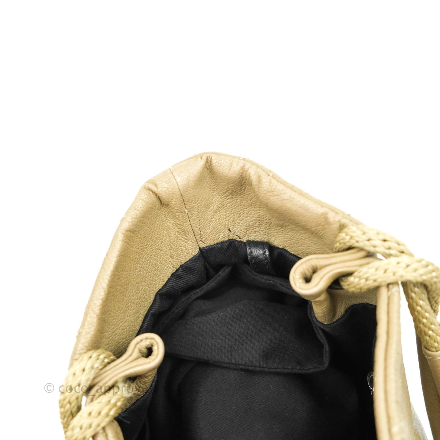Chanel Yacht Expandable Shoulder Bag Beige Calfskin Tote