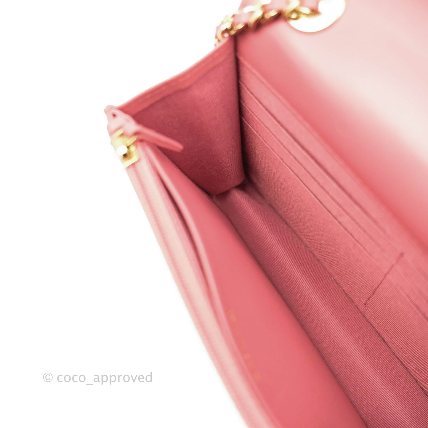 Chanel Trendy CC WOC Wallet on Chain Chevron Pink Lambskin Gold Hardware