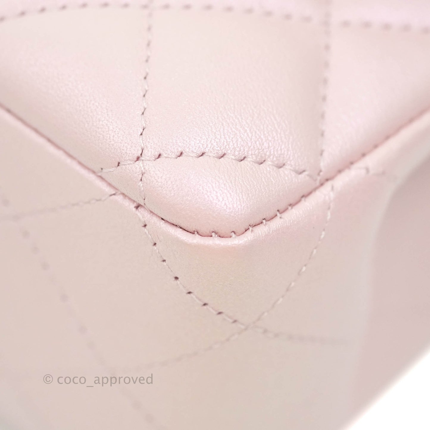 Chanel Quilted M/L Medium Double Flap Bag Iridescent Pink Calfskin Gold Hardware 21S