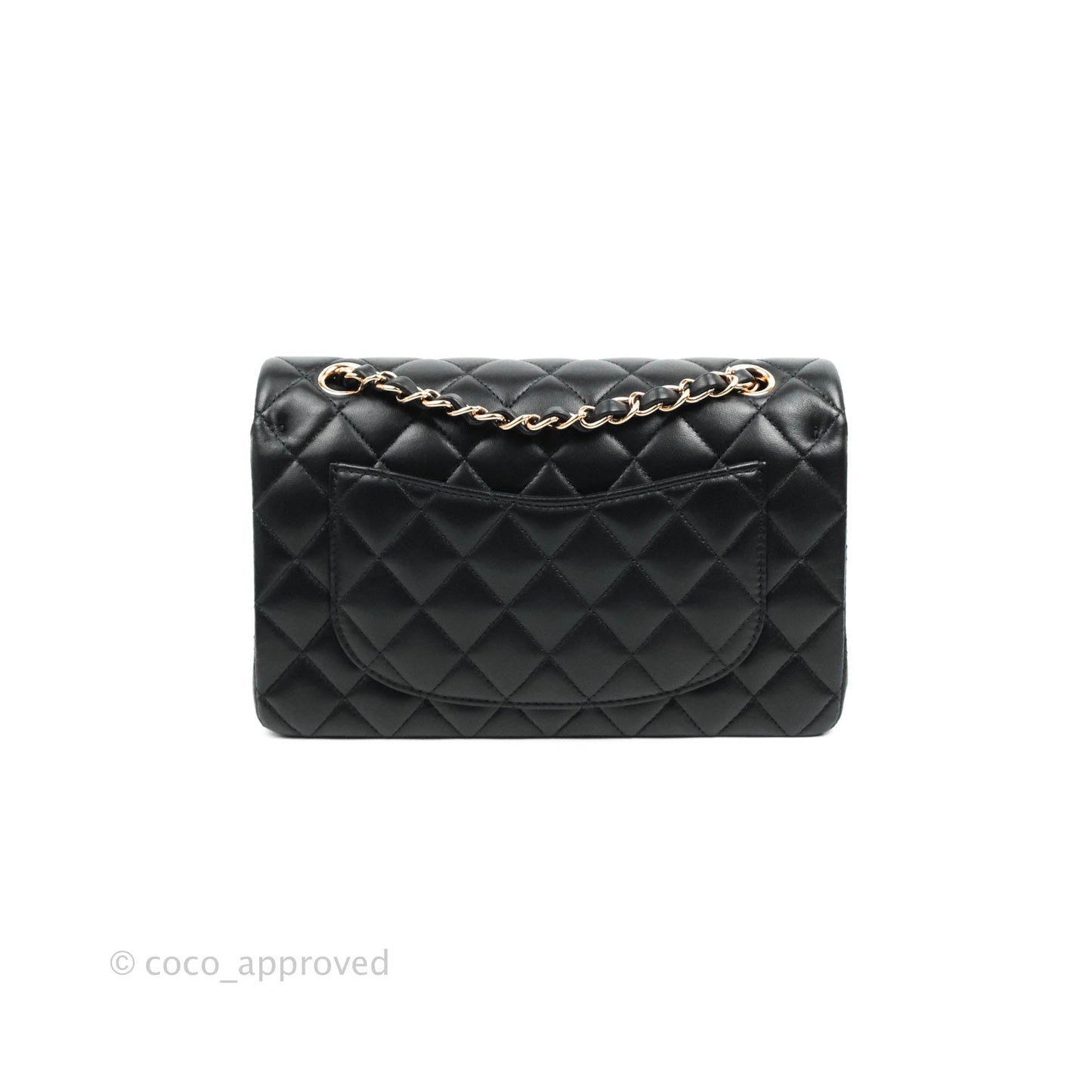 Chanel Classic Small S/M Flap Black Lambskin Rose Pink-Gold Hardware