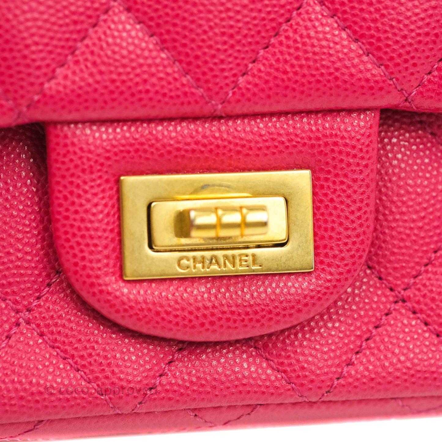 Chanel Reissue 224 Flap Quilted Fuschia Pink Caviar Aged Gold Hardware