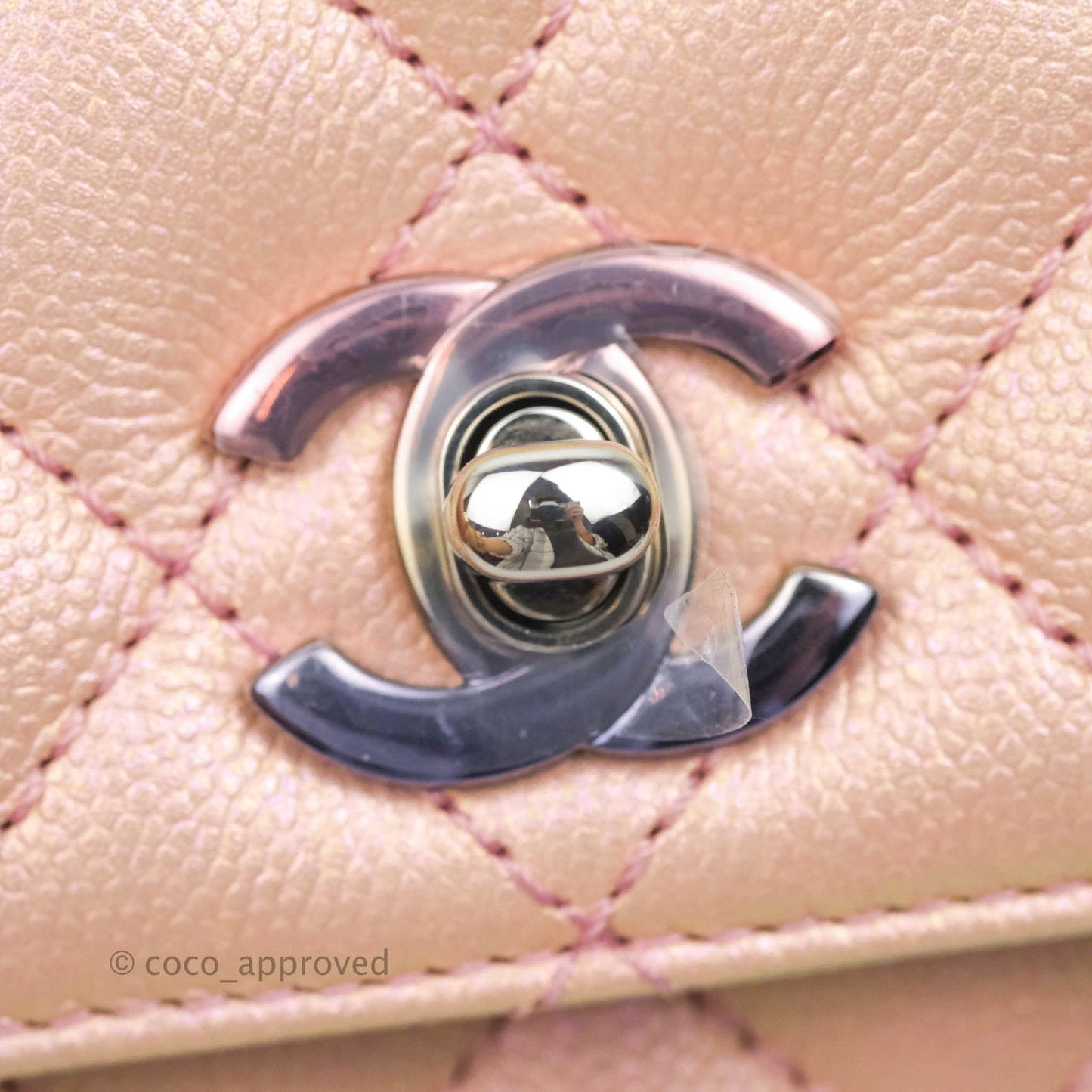 Chanel Extra Mini Coco Handle Iridescent Pink Caviar Rainbow Hardware