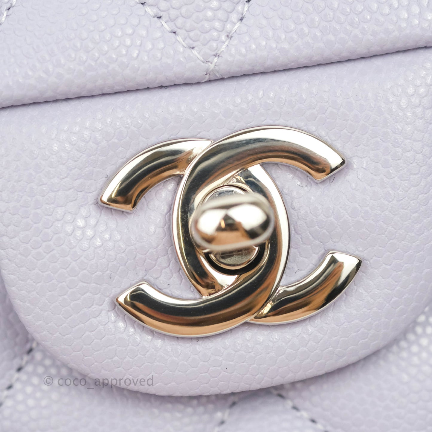 Chanel Classic Small S/M Flap Lilac Caviar Silver Hardware 21K