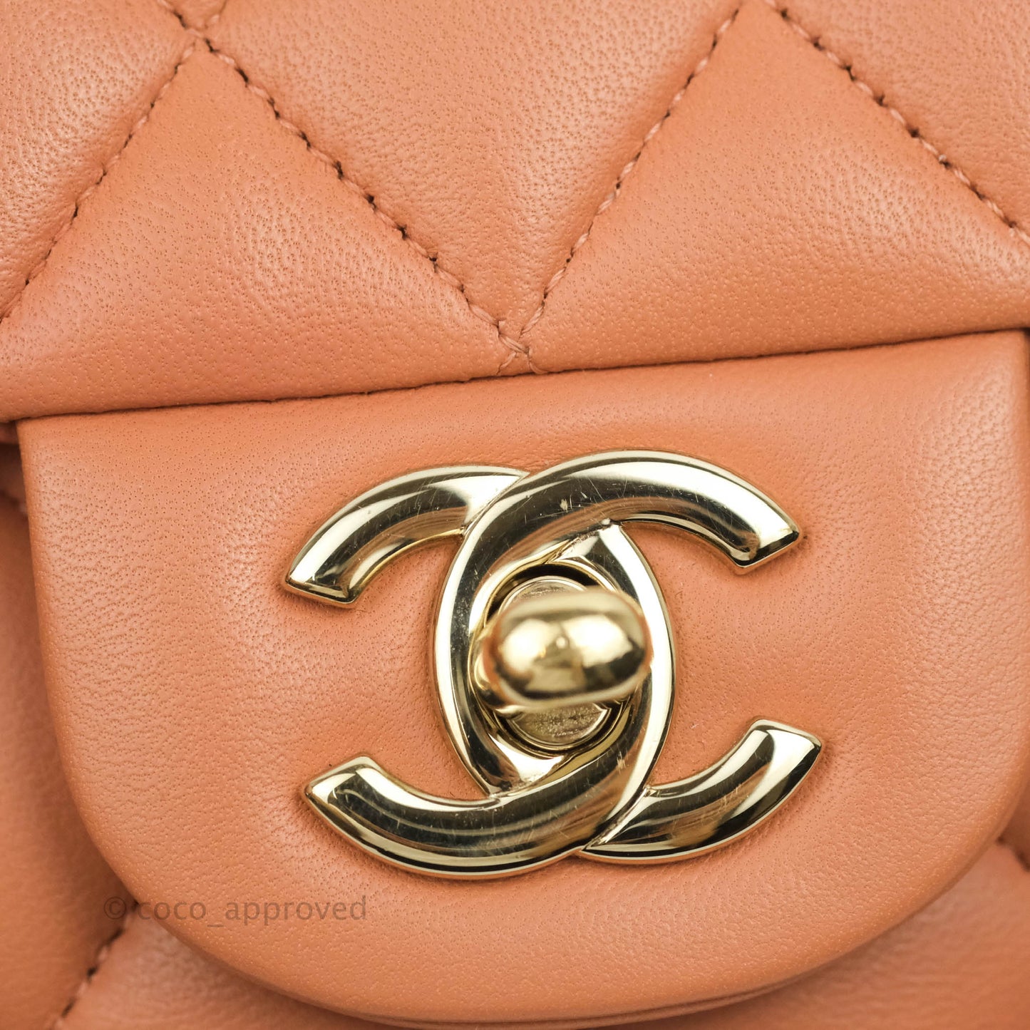 Chanel Classic M/L Medium Double Flap Dark Beige Lambskin Gold Hardware 18C