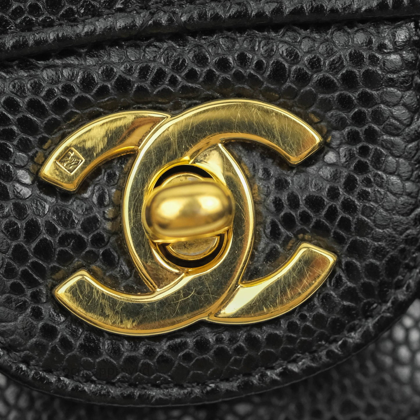 Chanel Classic M/L Medium Double Flap Black Caviar 24K Gold Hardware