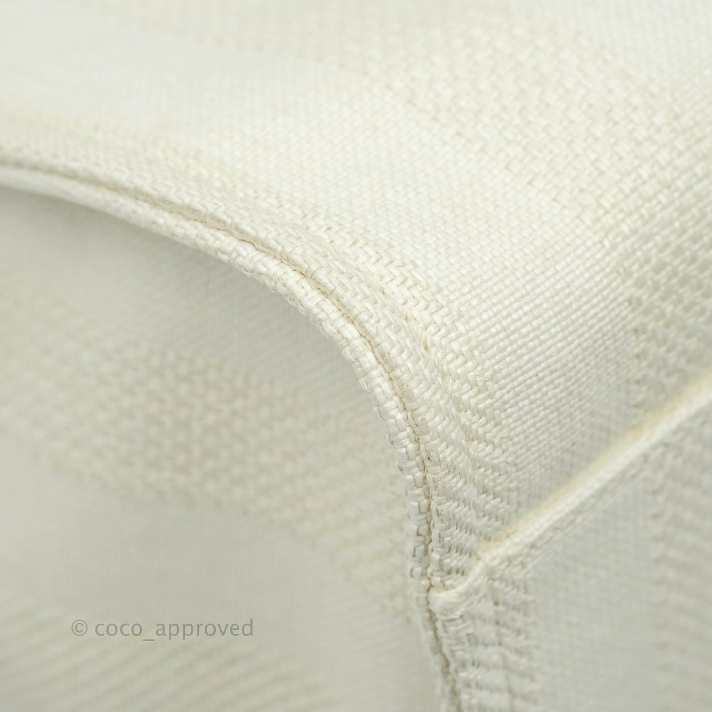 Chanel Large Deauville Light Beige Stripe Canvas Gold Hardware