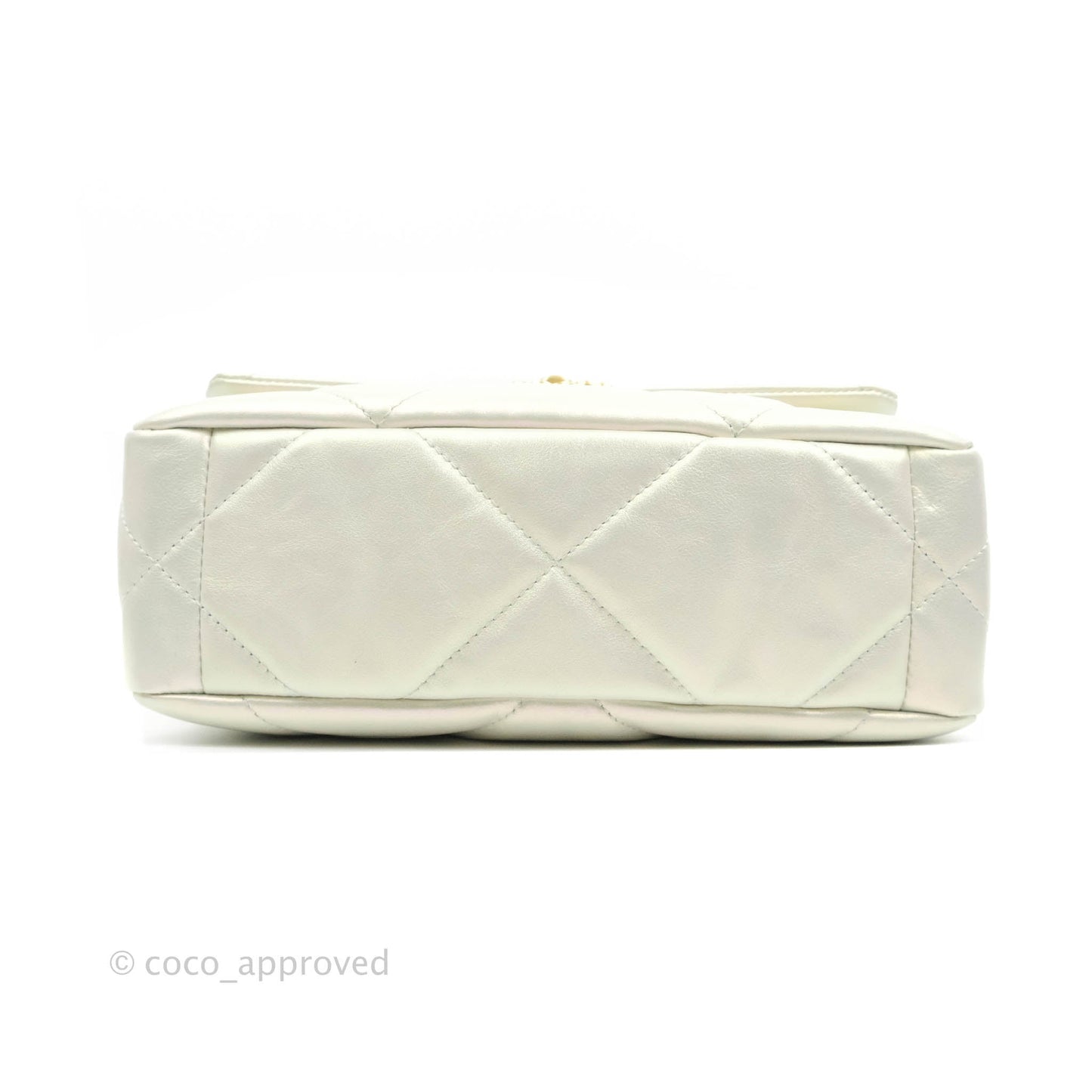 Chanel 19 Small Iridescent White Mixed Hardware