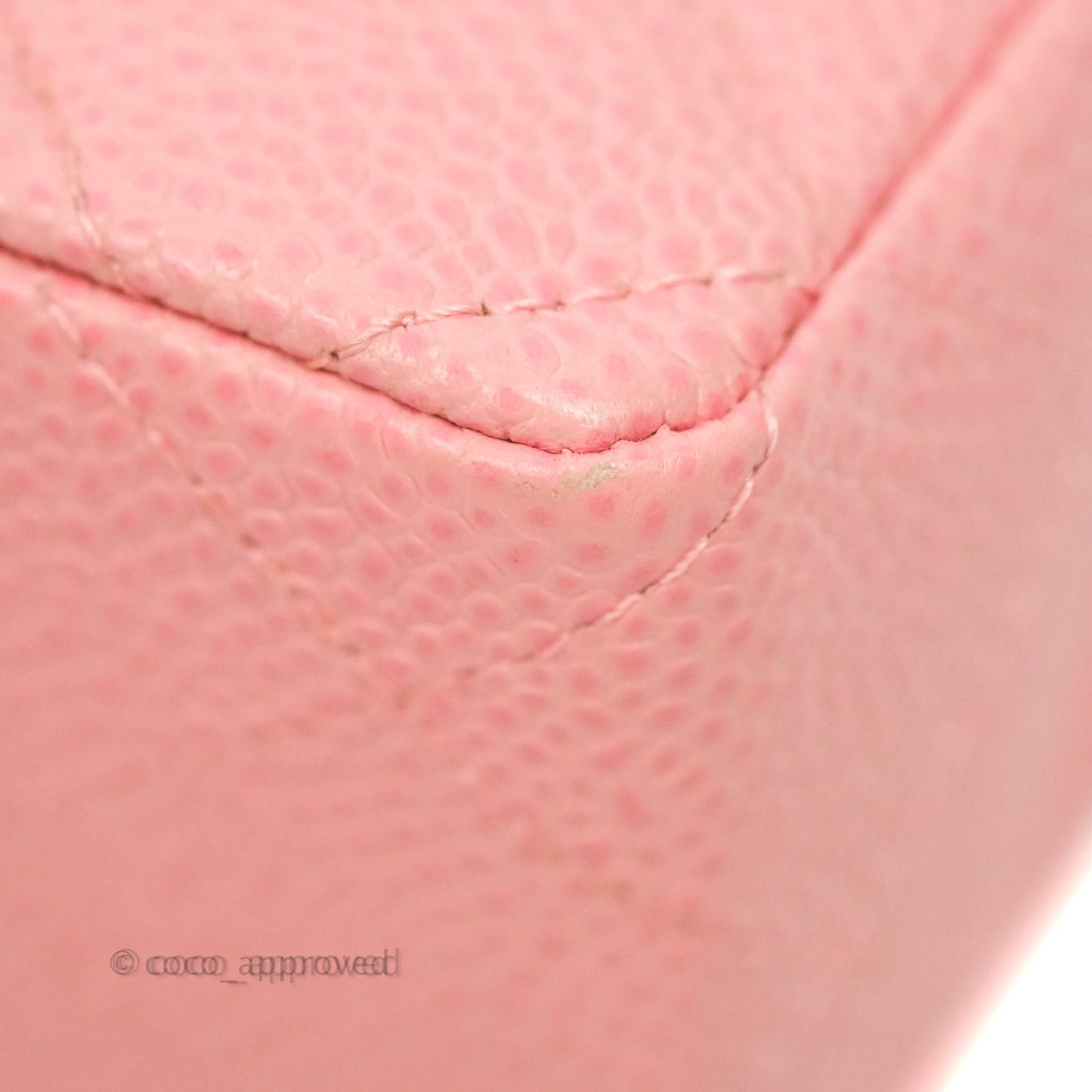 Chanel Vintage Quilted Mini Square Flap Pink Caviar 24K Gold Hardware