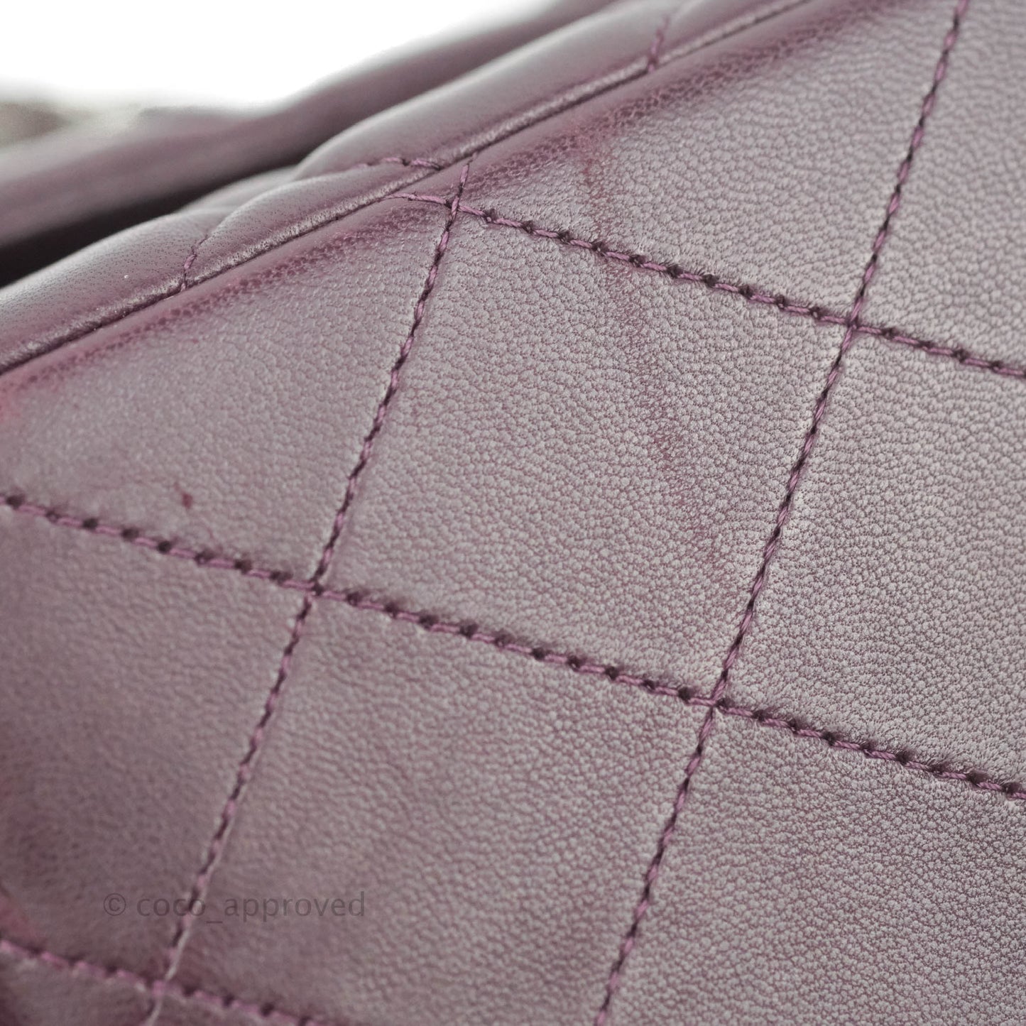 Chanel Quilted Jumbo Double Flap Plum Lambskin Gun Metal