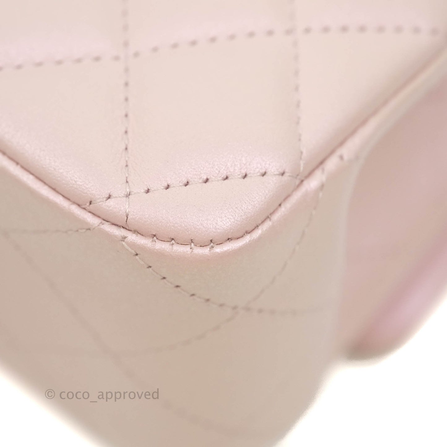 Chanel Quilted M/L Medium Double Flap Bag Iridescent Pink Calfskin Gold Hardware 21S