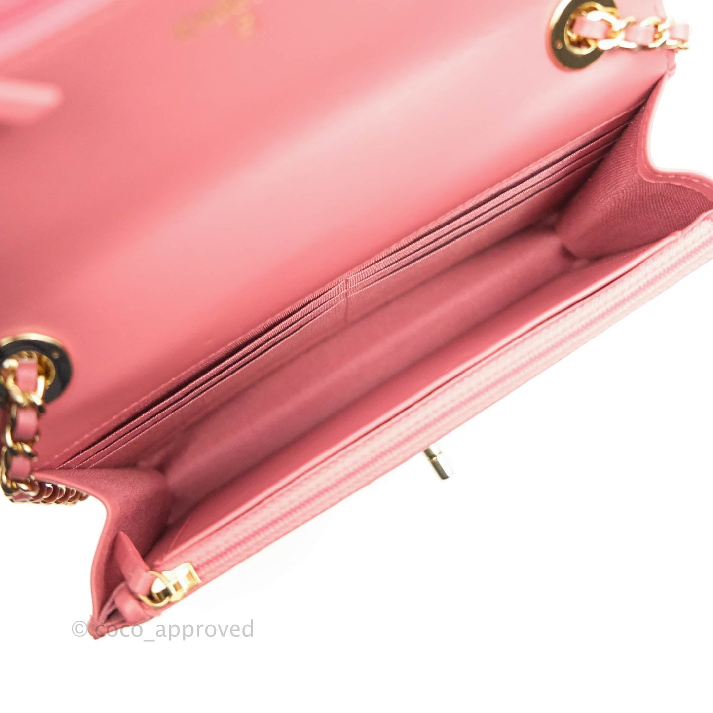 Chanel Trendy CC WOC Wallet on Chain Chevron Pink Lambskin Gold Hardware
