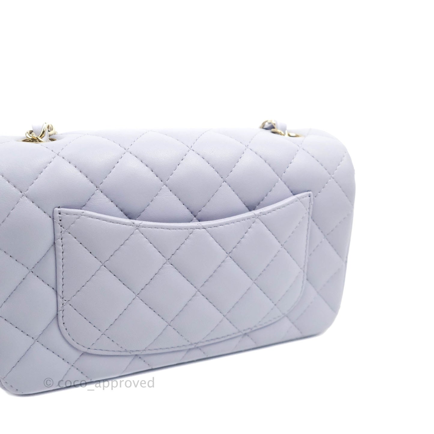 Chanel Quilted Mini Rectangular Lilac Lambskin Gold Hardware 21K