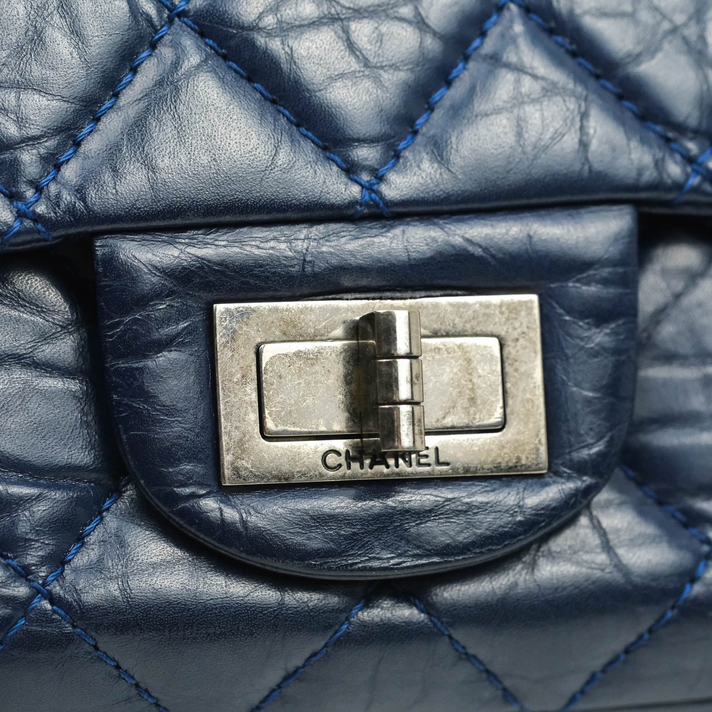 Chanel Reissue 227 Quilted Navy Aged Calfskin Ruthenium Hardware