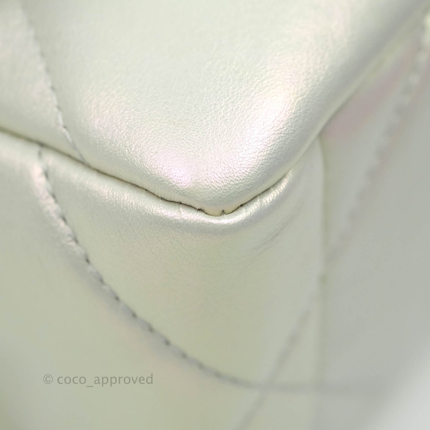 Chanel 19 Small Iridescent White Mixed Hardware