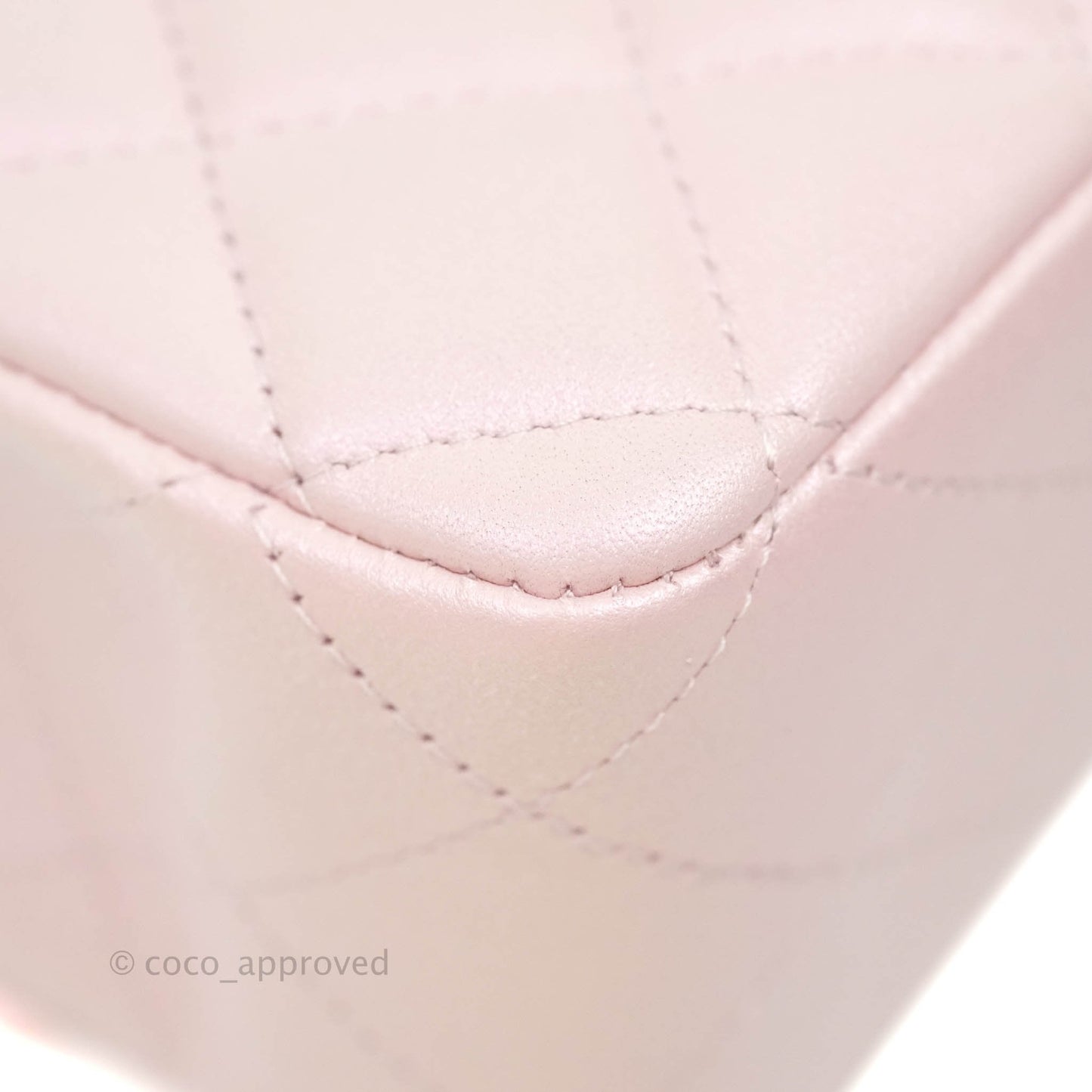 Chanel Quilted M/L Medium Double Flap Bag Iridescent Pink Calfskin Gold Hardware 21S