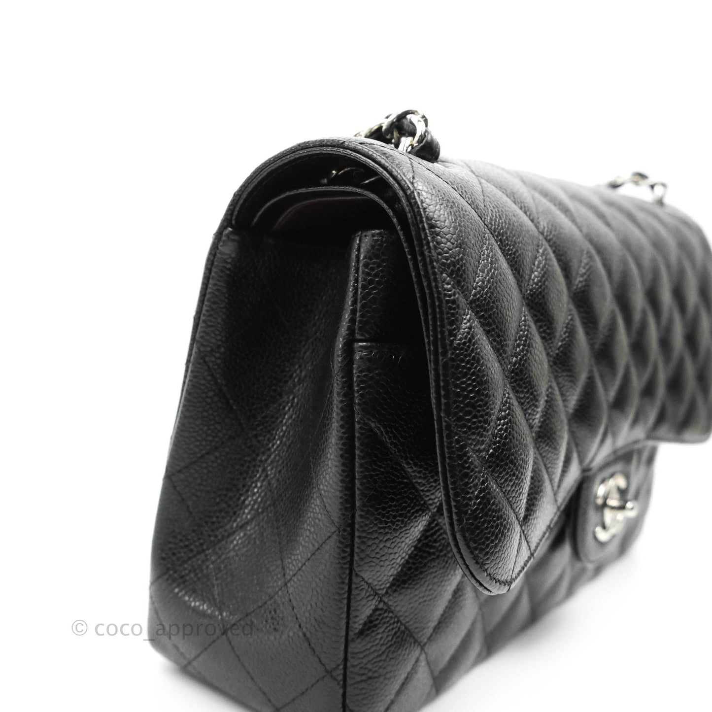 Chanel Jumbo Double Flap Black Caviar Silver Hardware⁣⁣