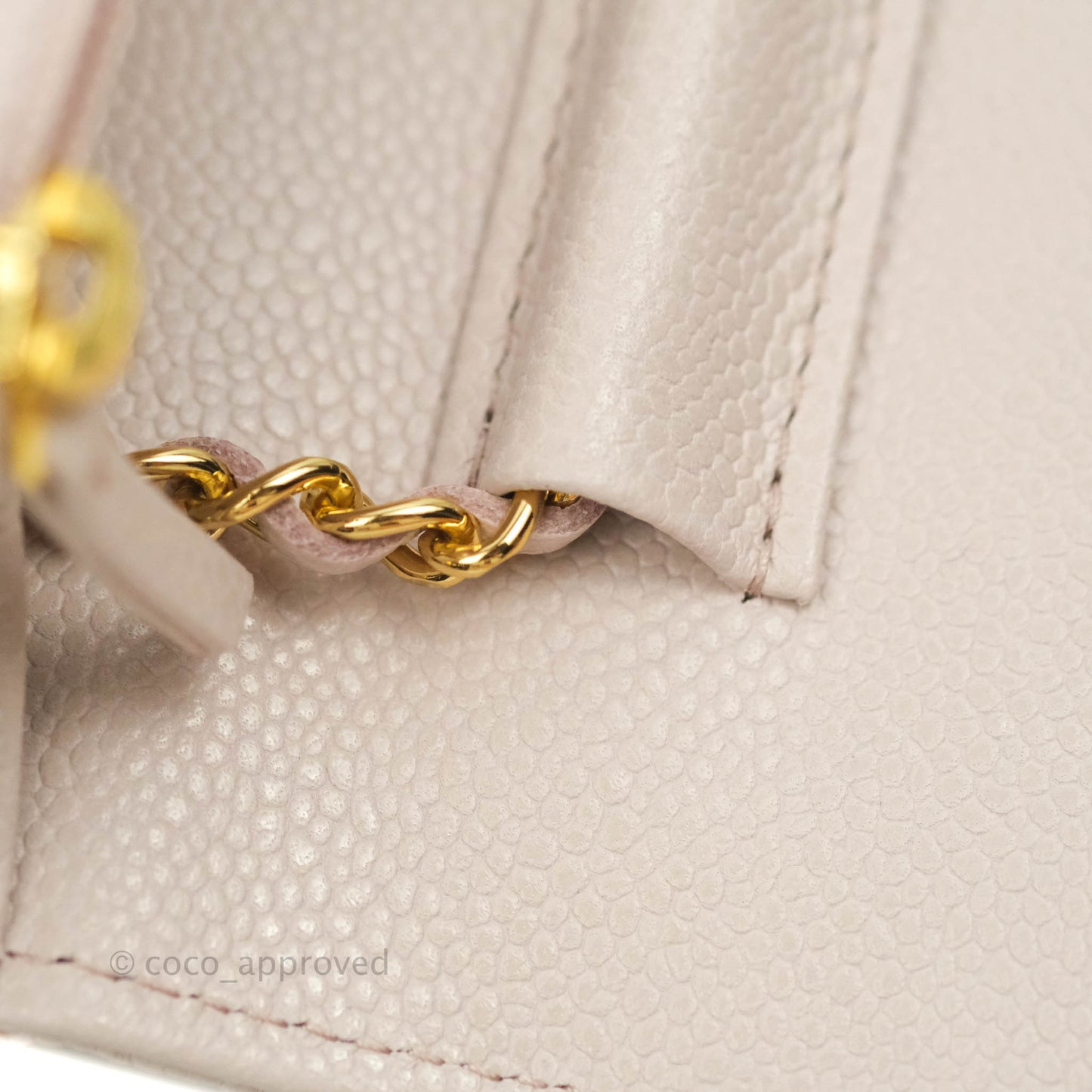 Chanel Quilted WOC Lilac Caviar CC Coco Chain Gold Hardware
