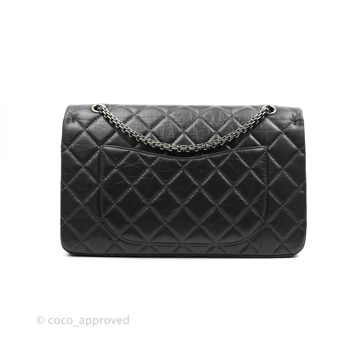Chanel Reissue 227 Quilted Dark Grey Aged Calfskin Ruthenium Hardware