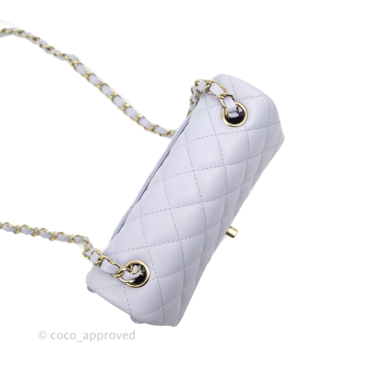 Chanel Quilted Mini Rectangular Lilac Lambskin Gold Hardware 21K