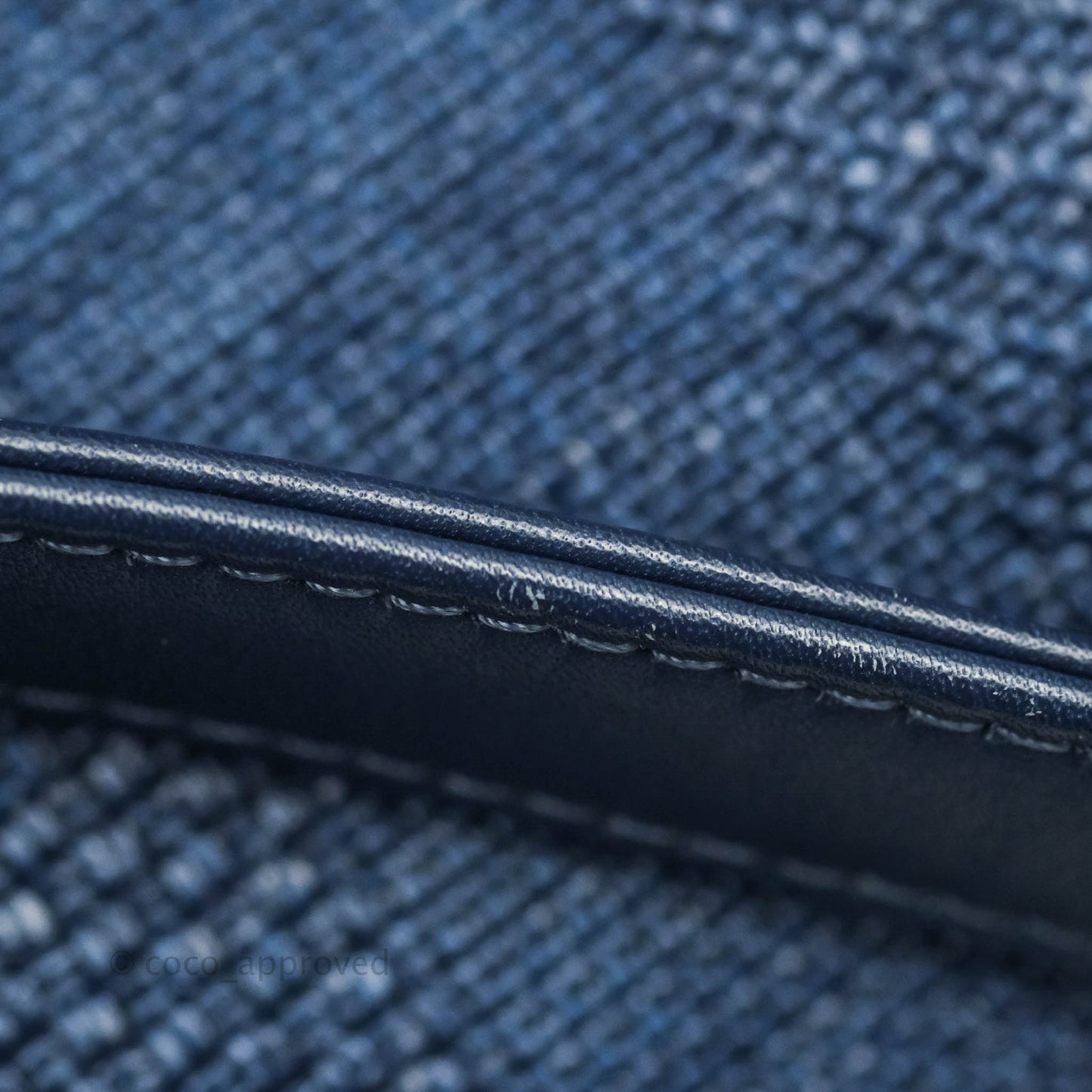 Chanel Large Deauville Navy Blue Canvas Gold Hardware