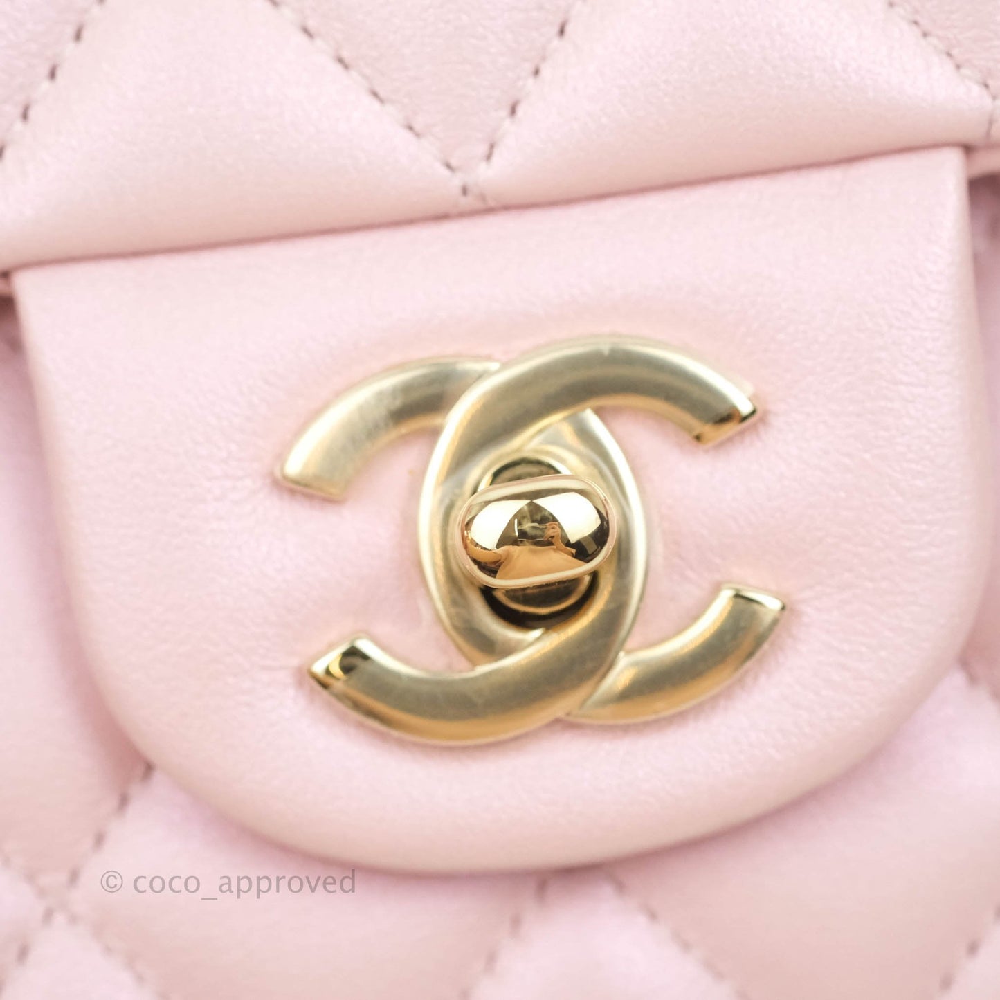 Chanel Quilted M/L Medium Double Flap Bag Iridescent Pink Calfskin Gold Hardware 21S