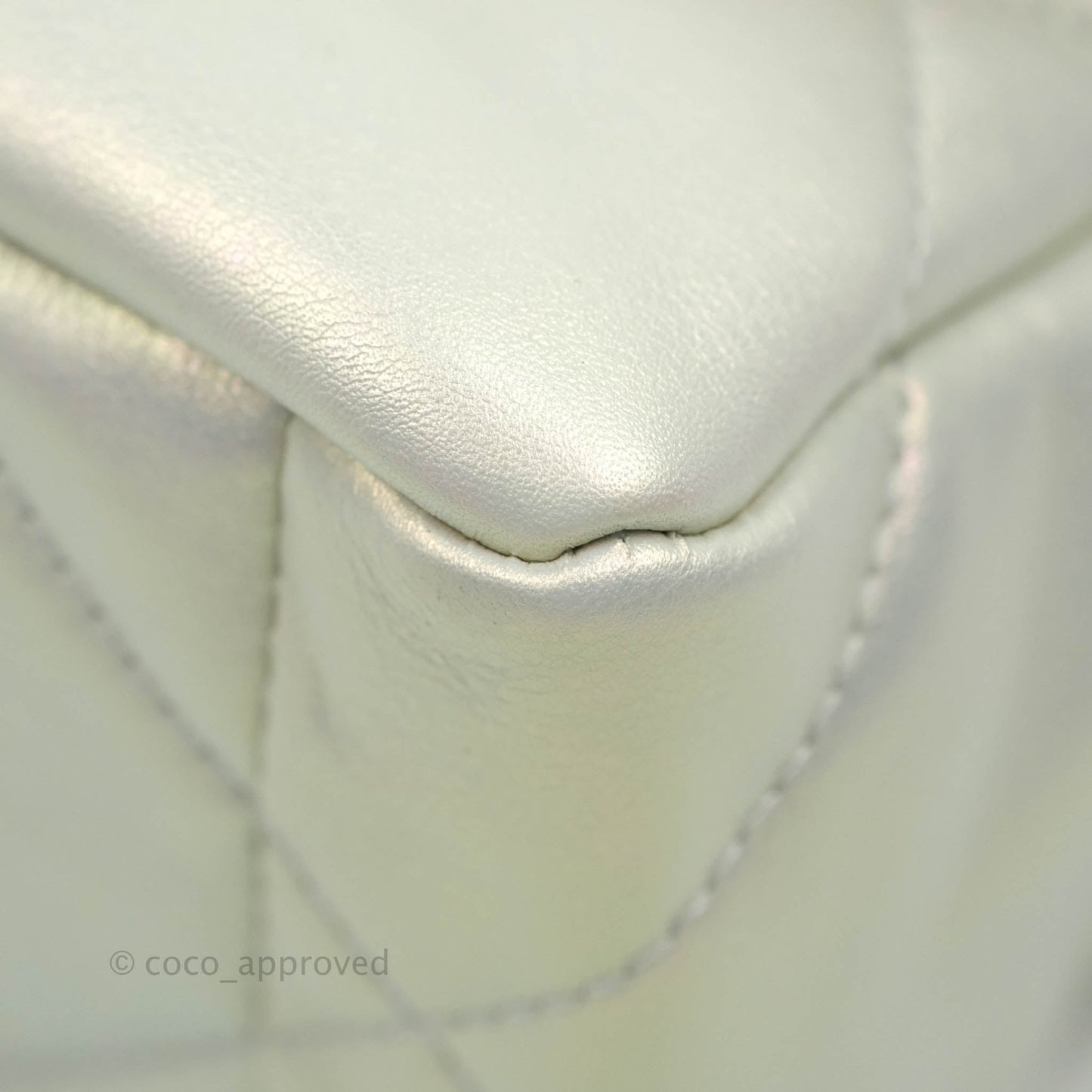 Chanel 19 Small Iridescent White Mixed Hardware