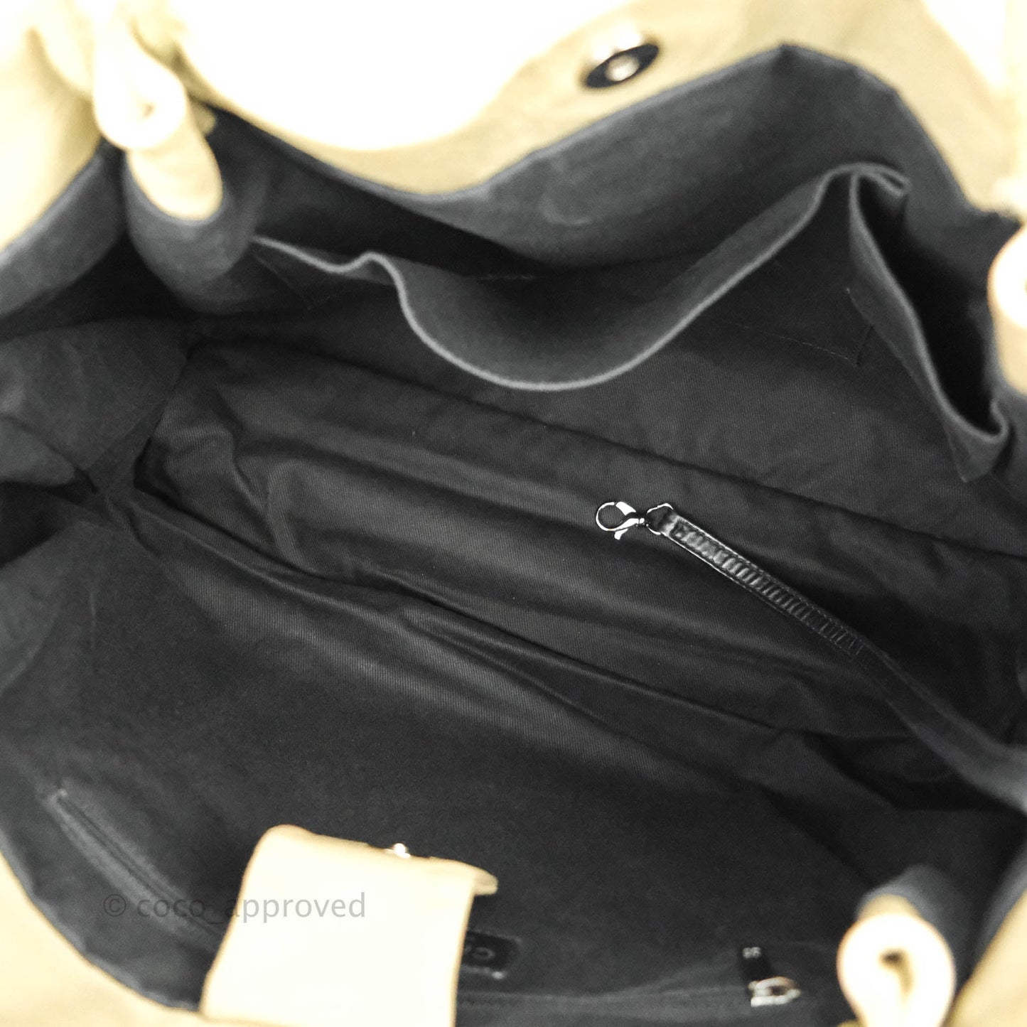 Chanel Yacht Expandable Shoulder Bag Beige Calfskin Tote