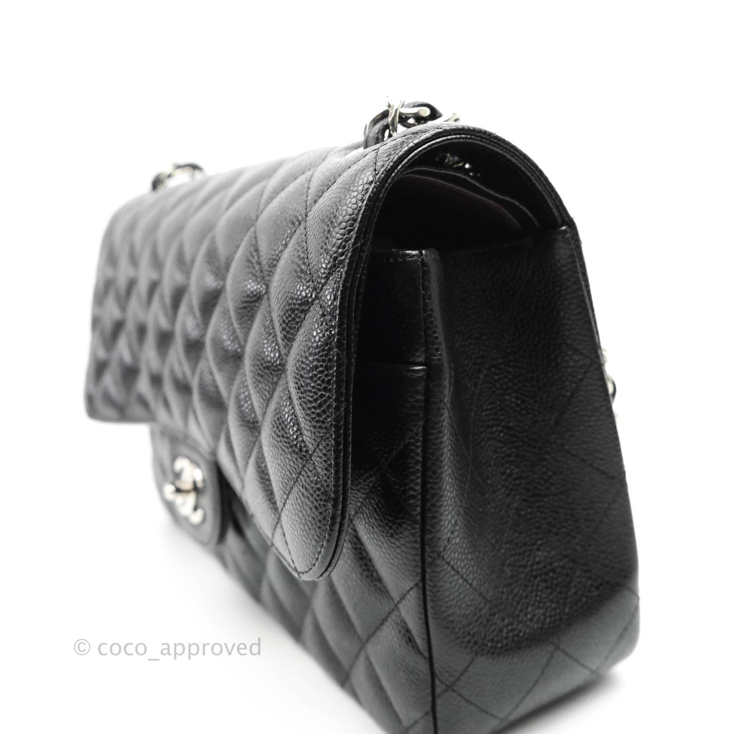 Chanel Jumbo Double Flap Black Caviar Silver Hardware⁣⁣