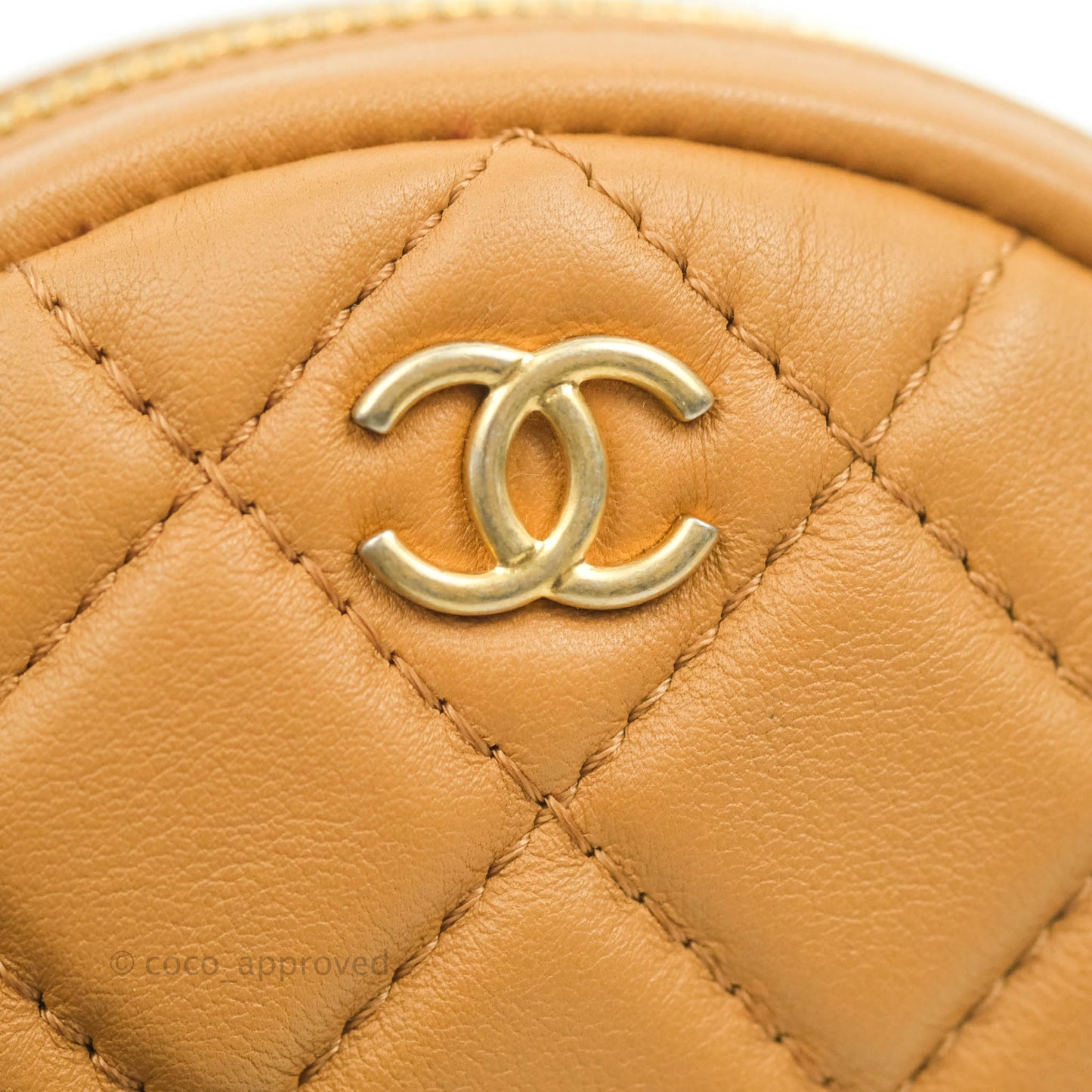 Chanel Quilted Flap With Coin Purse Caramel Calfskin Aged Gold Hardware 19K