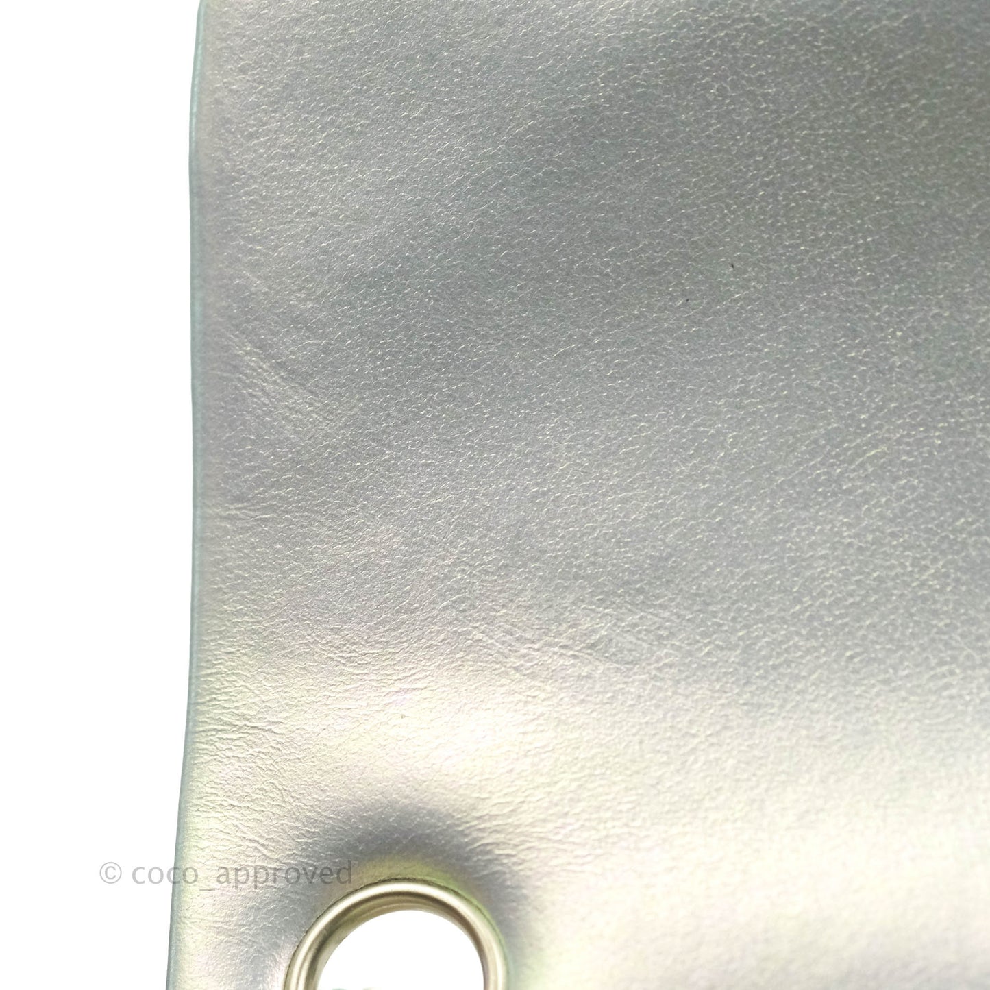 Chanel Mini Square Quilted Iridescent White Lilac Silver Hardware