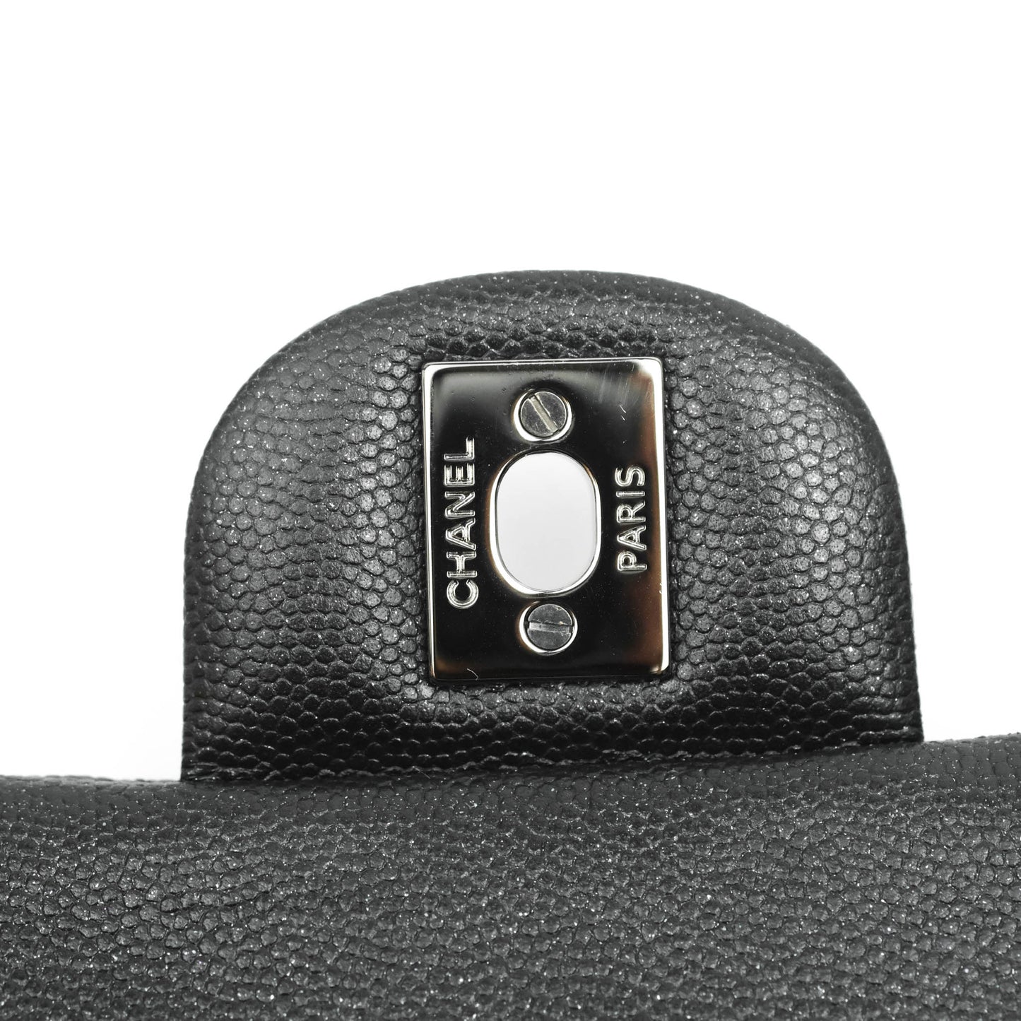 Chanel Quilted Mini Rectangular Iridescent Black Caviar Gun Metal 18C