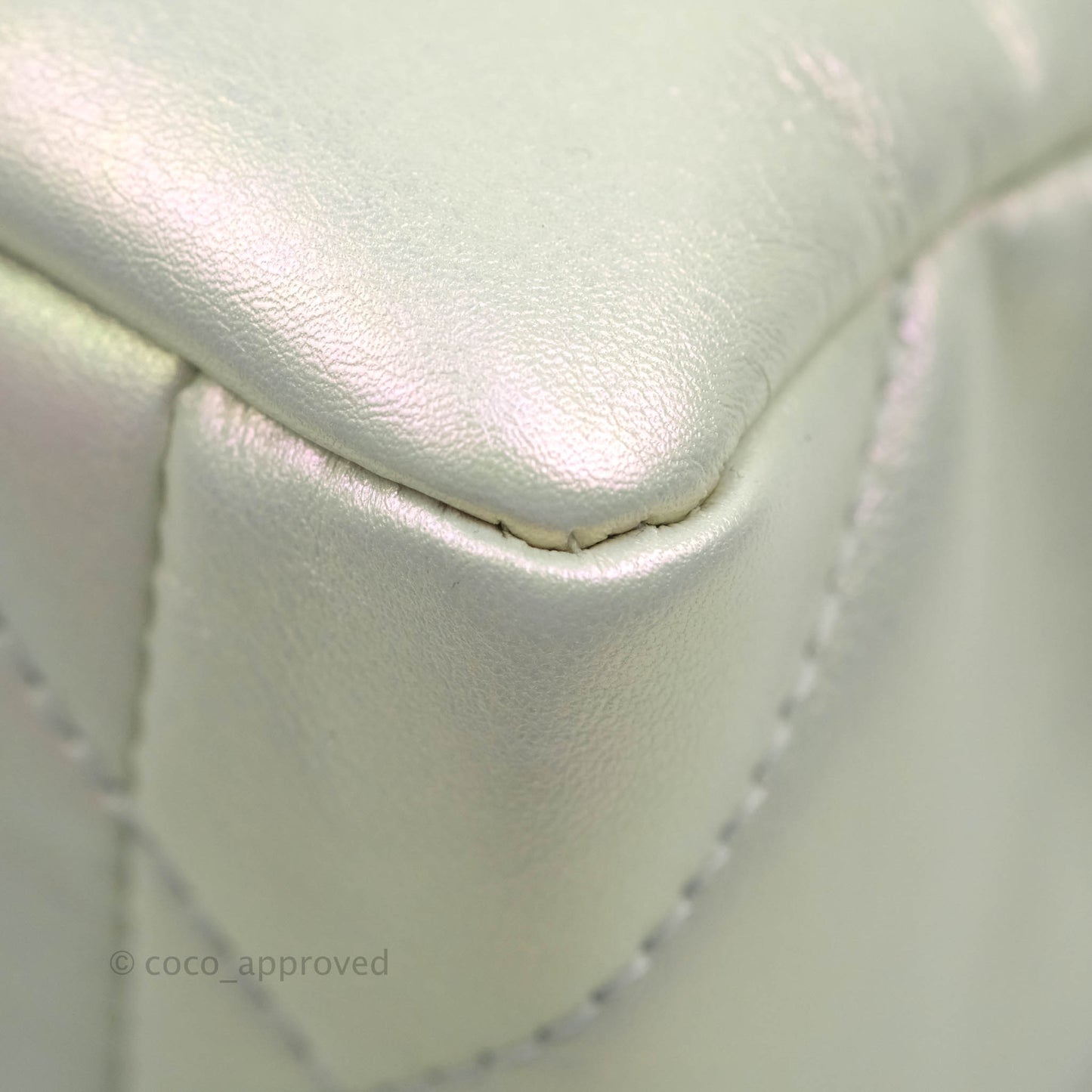 Chanel 19 Small Iridescent White Mixed Hardware