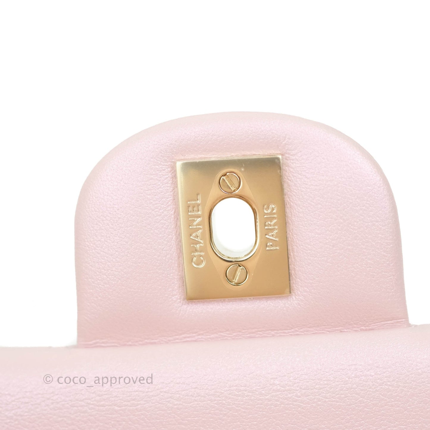 Chanel Quilted M/L Medium Double Flap Bag Iridescent Pink Calfskin Gold Hardware 21S